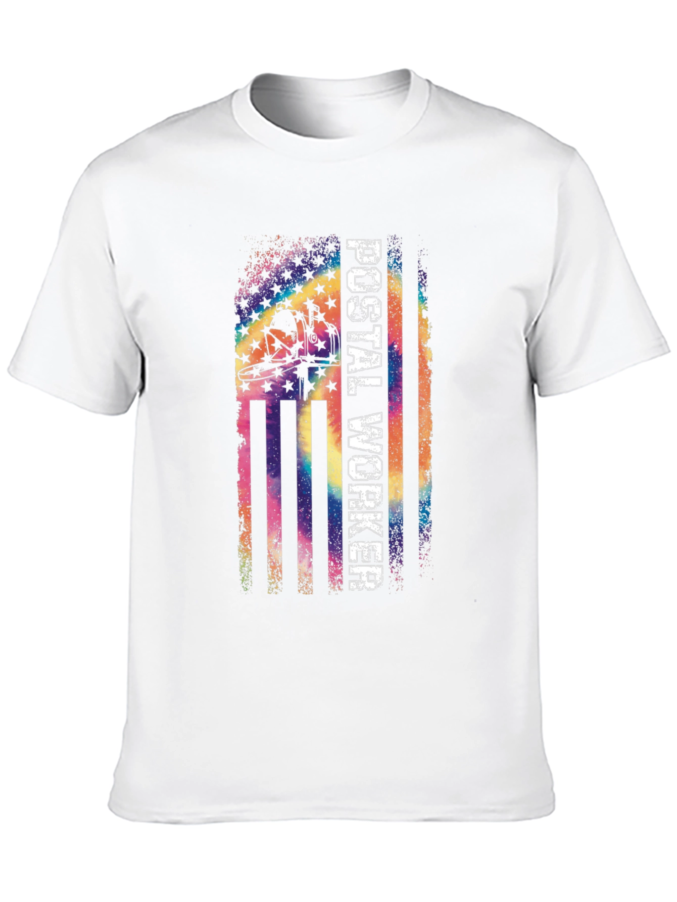 Black Postal Worker Pride T-Shirt - US Flag Design view 10