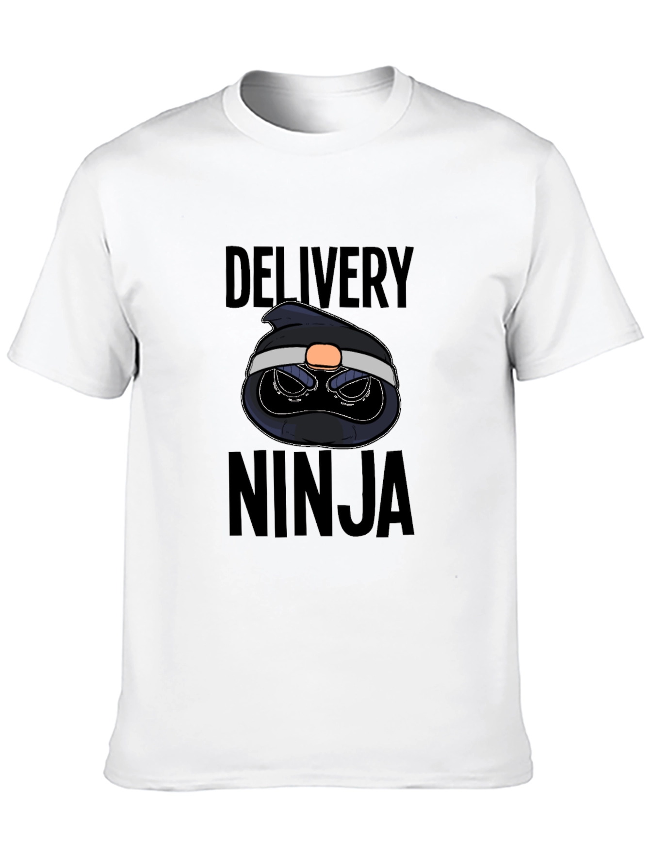 Black Delivery Ninja Graphic Tee - Black Cotton T-Shirt view 10