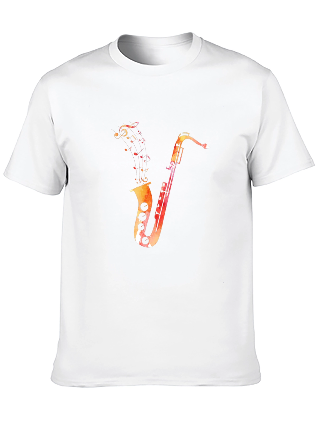Black Saxophone Music Notes Graphic Black T-Shirt view 10