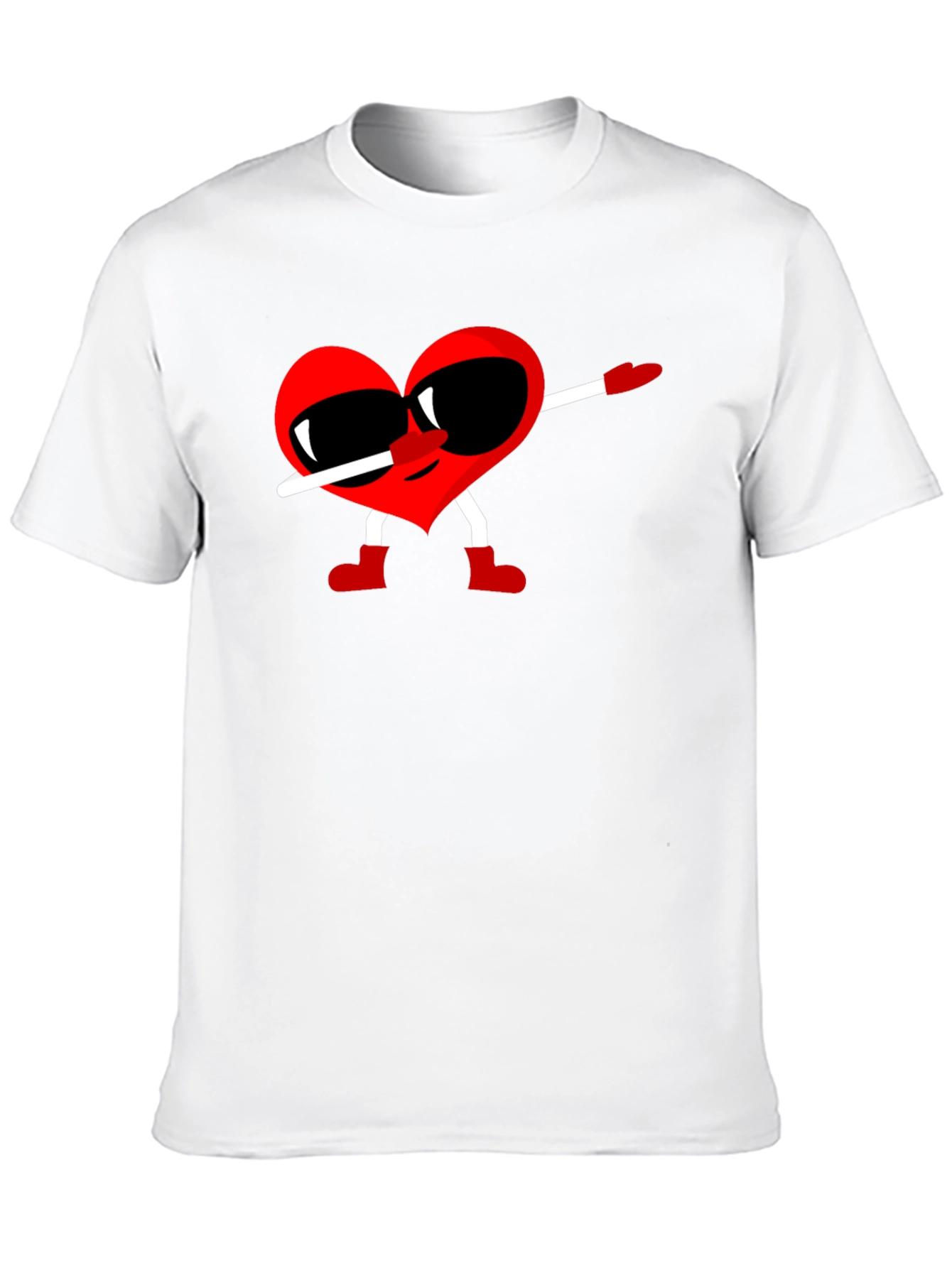 Black Heart Dabbing Graphic Tee - Black Cotton T-Shirt view 10