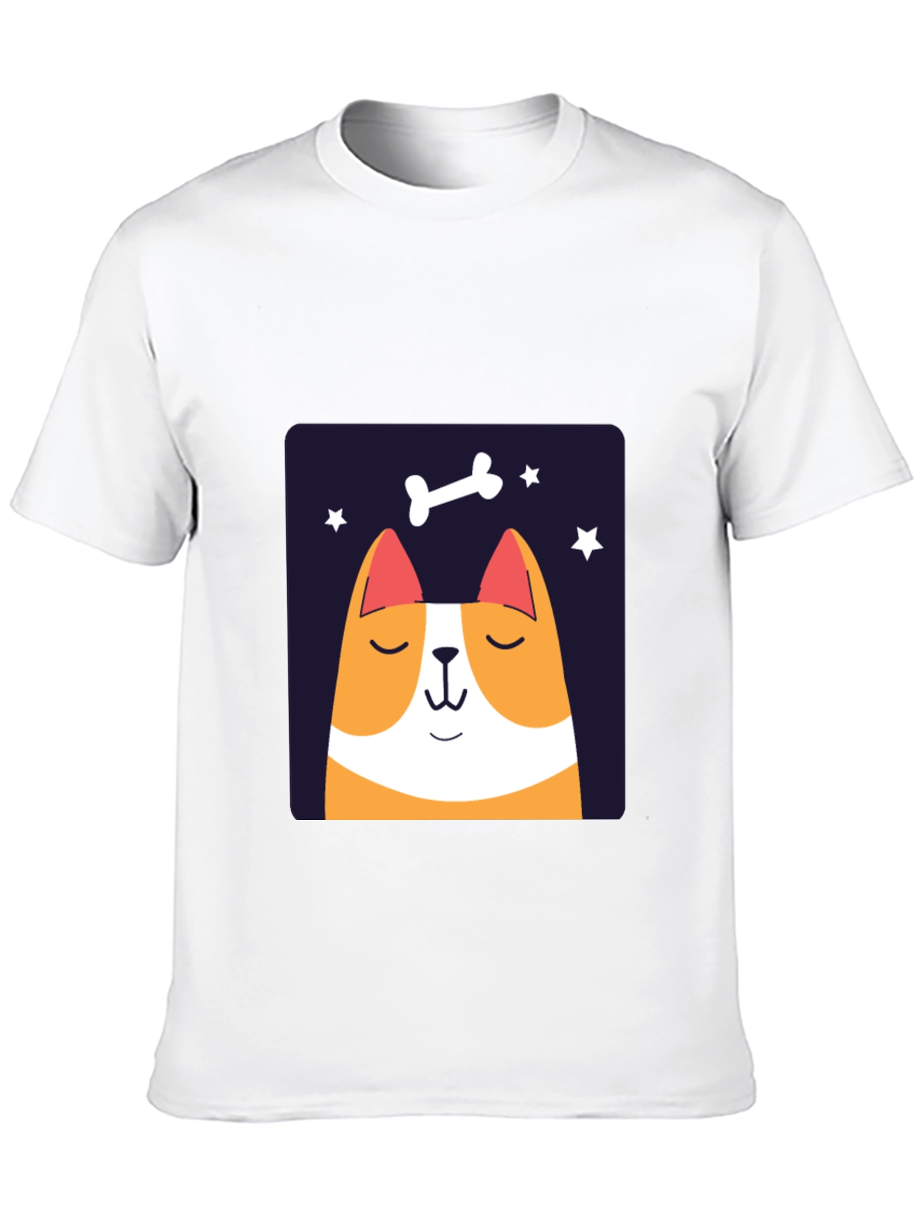 Black Cute Dog Cartoon Graphic Tee - Unisex Casual Shirt view 10