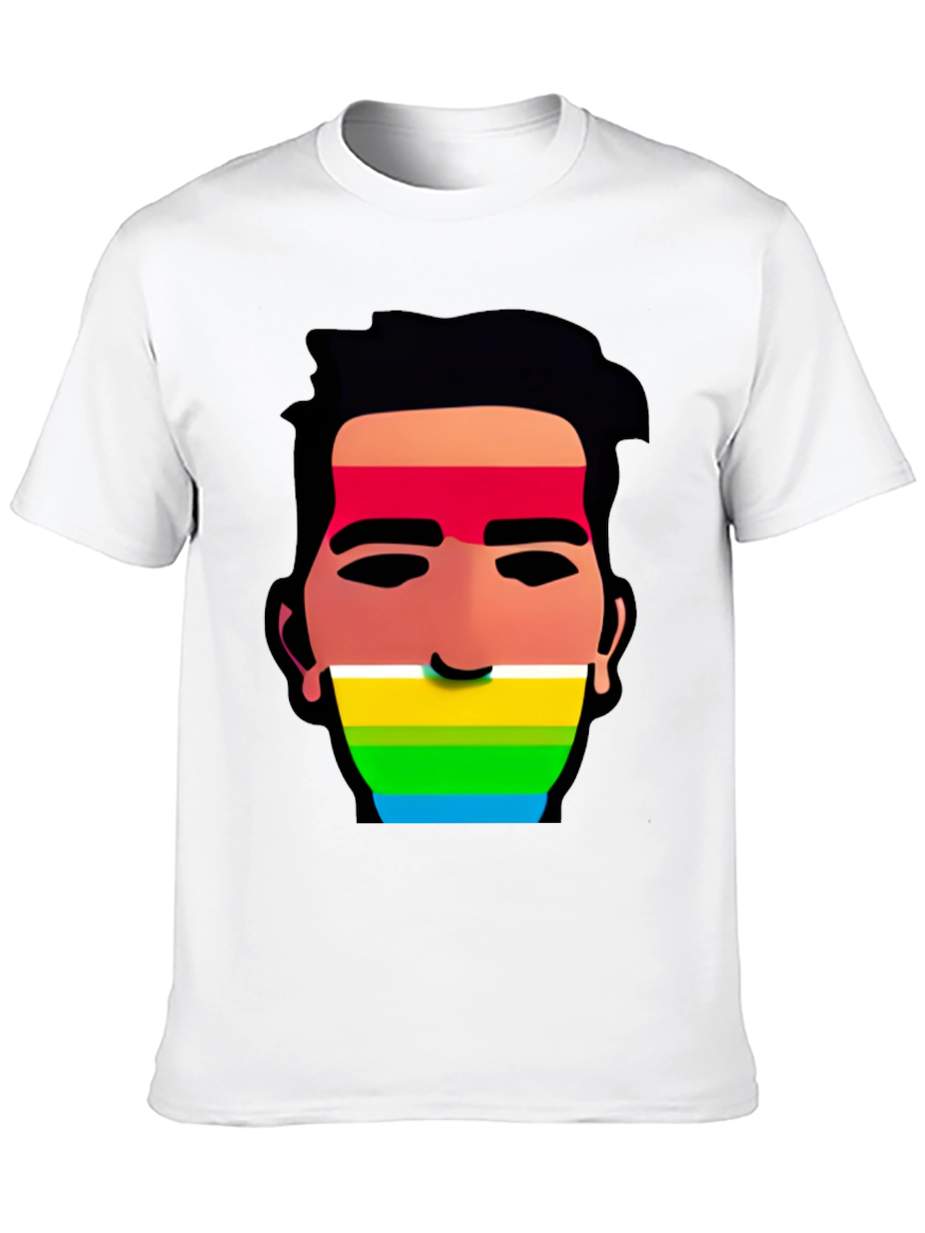 Black Rainbow Face Graphic Tee view 10