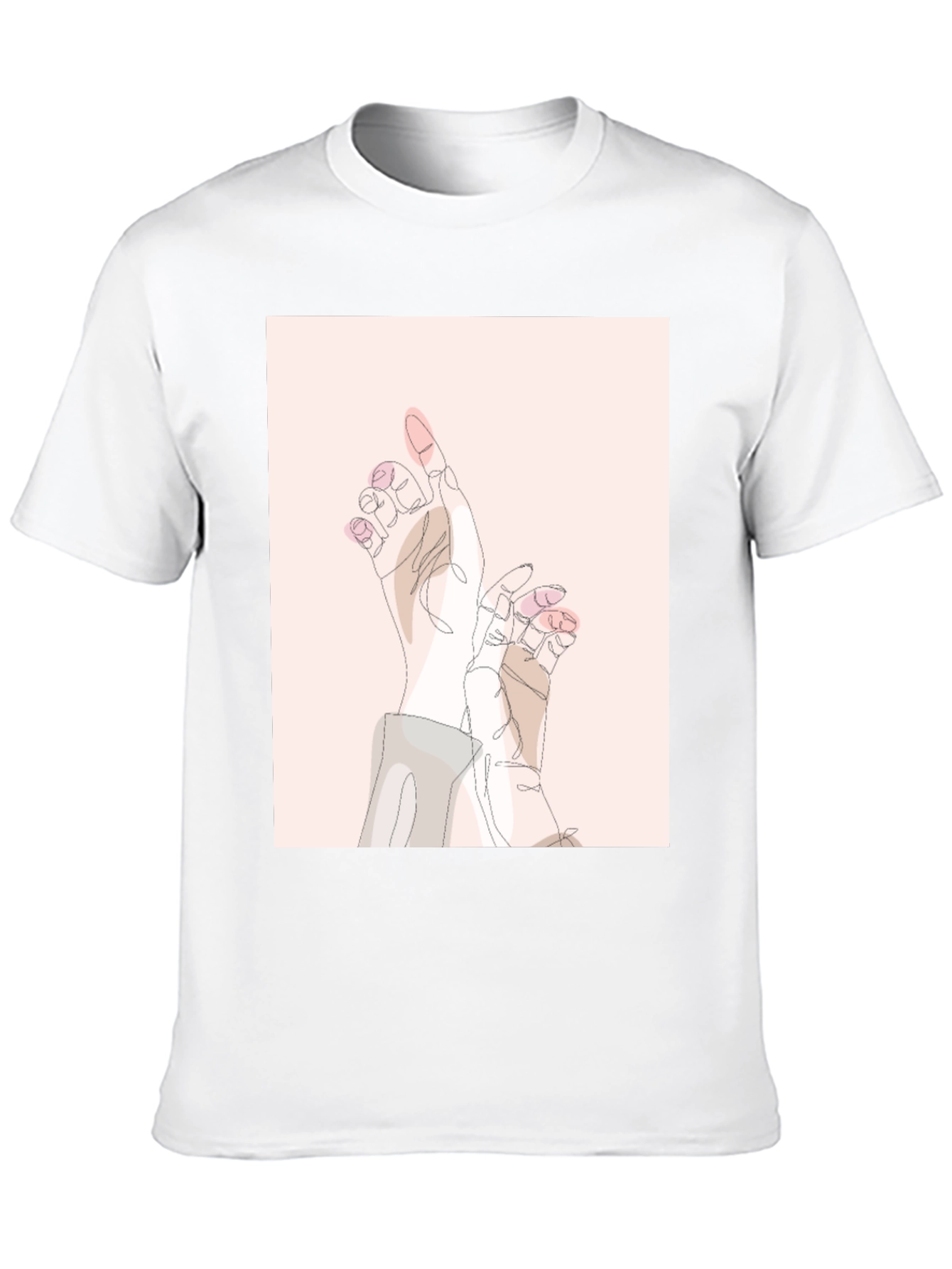 Black Abstract Hands Graphic Tee - Black Unisex T-Shirt view 10