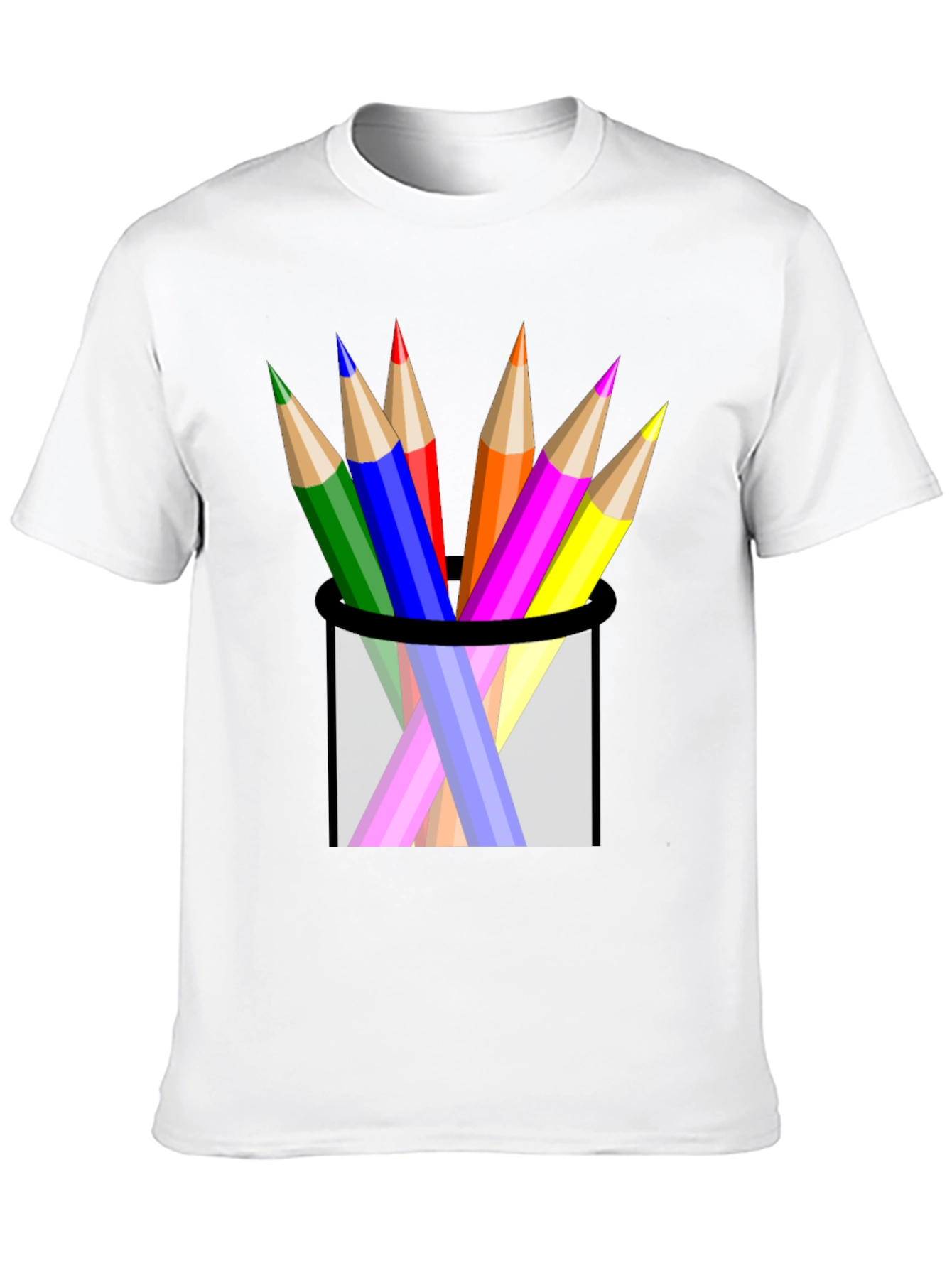 Black Colorful Pencils Black T-Shirt view 10