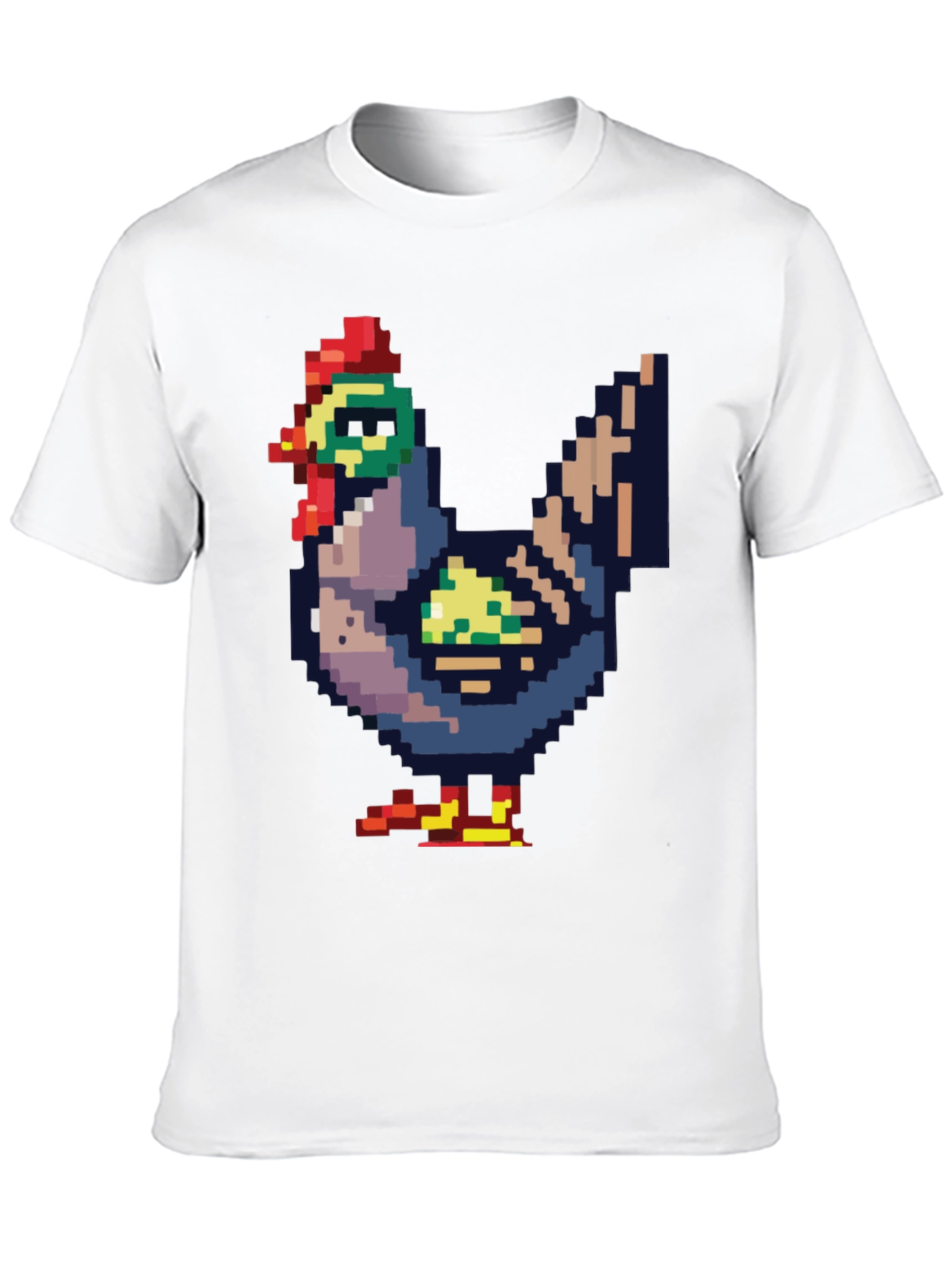 Black Pixel Chicken Tee - Retro Gaming Style view 10