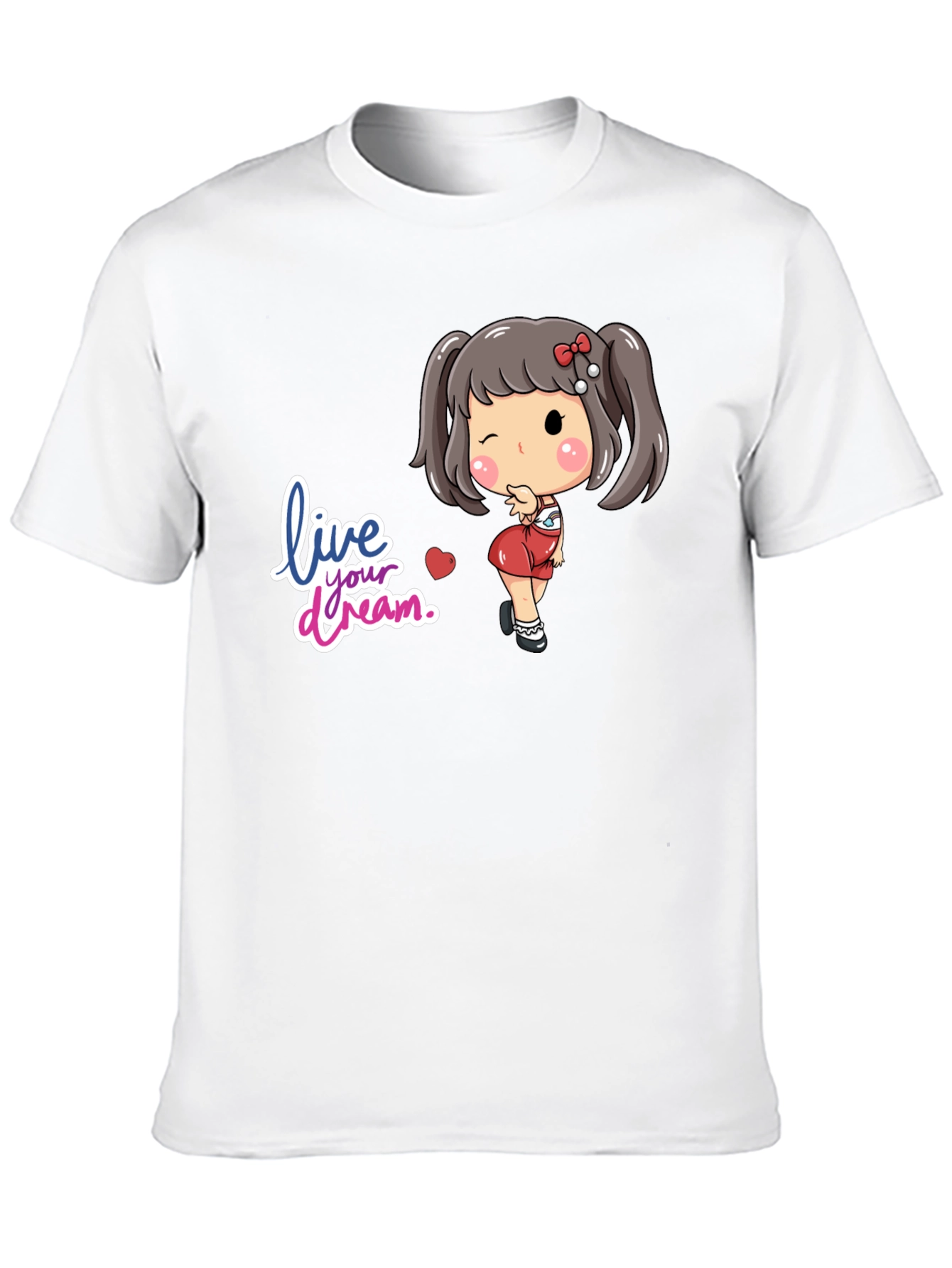 Black Live Your Dream Black Graphic Tee - Cute Girl Design view 10