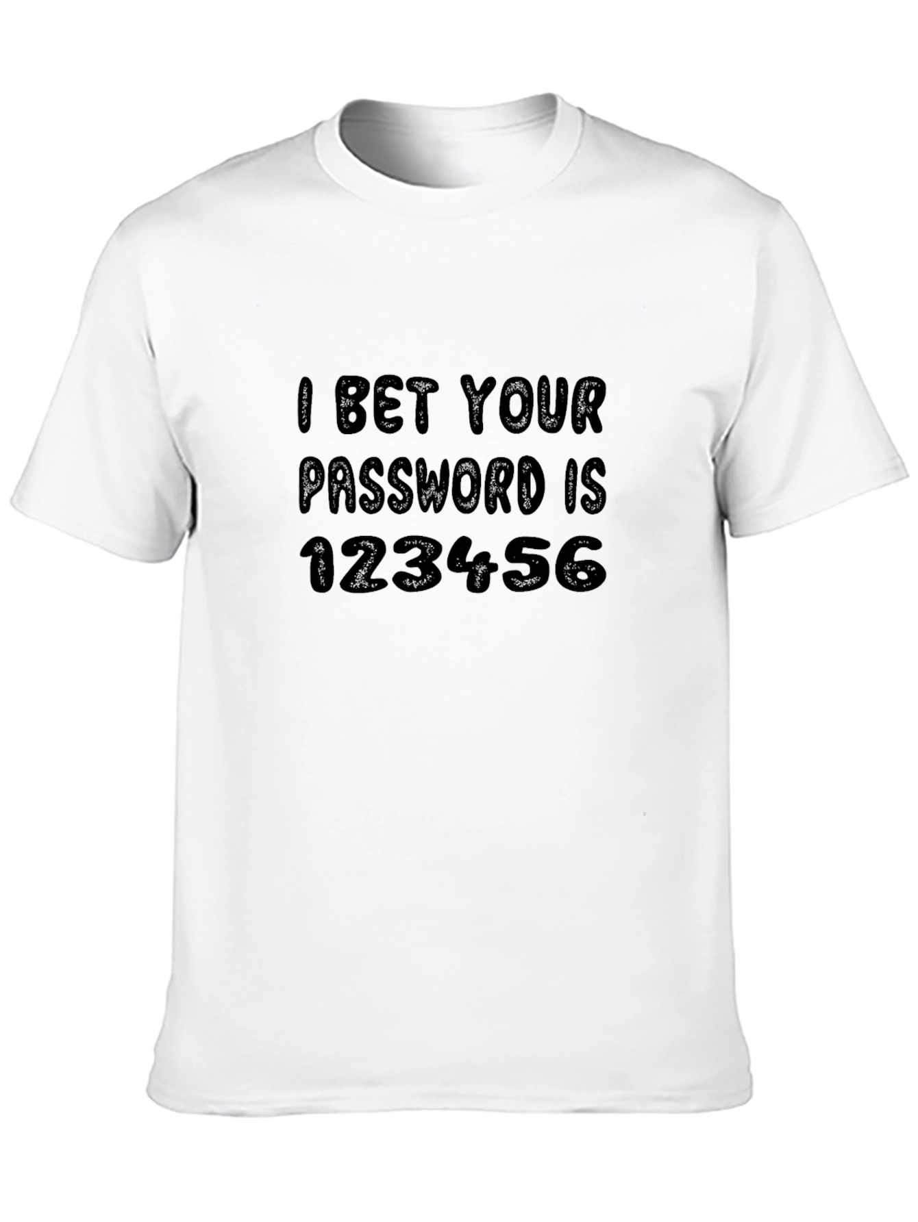 Black Funny Password T-Shirt - 'I Bet Your Password is 123456' view 10