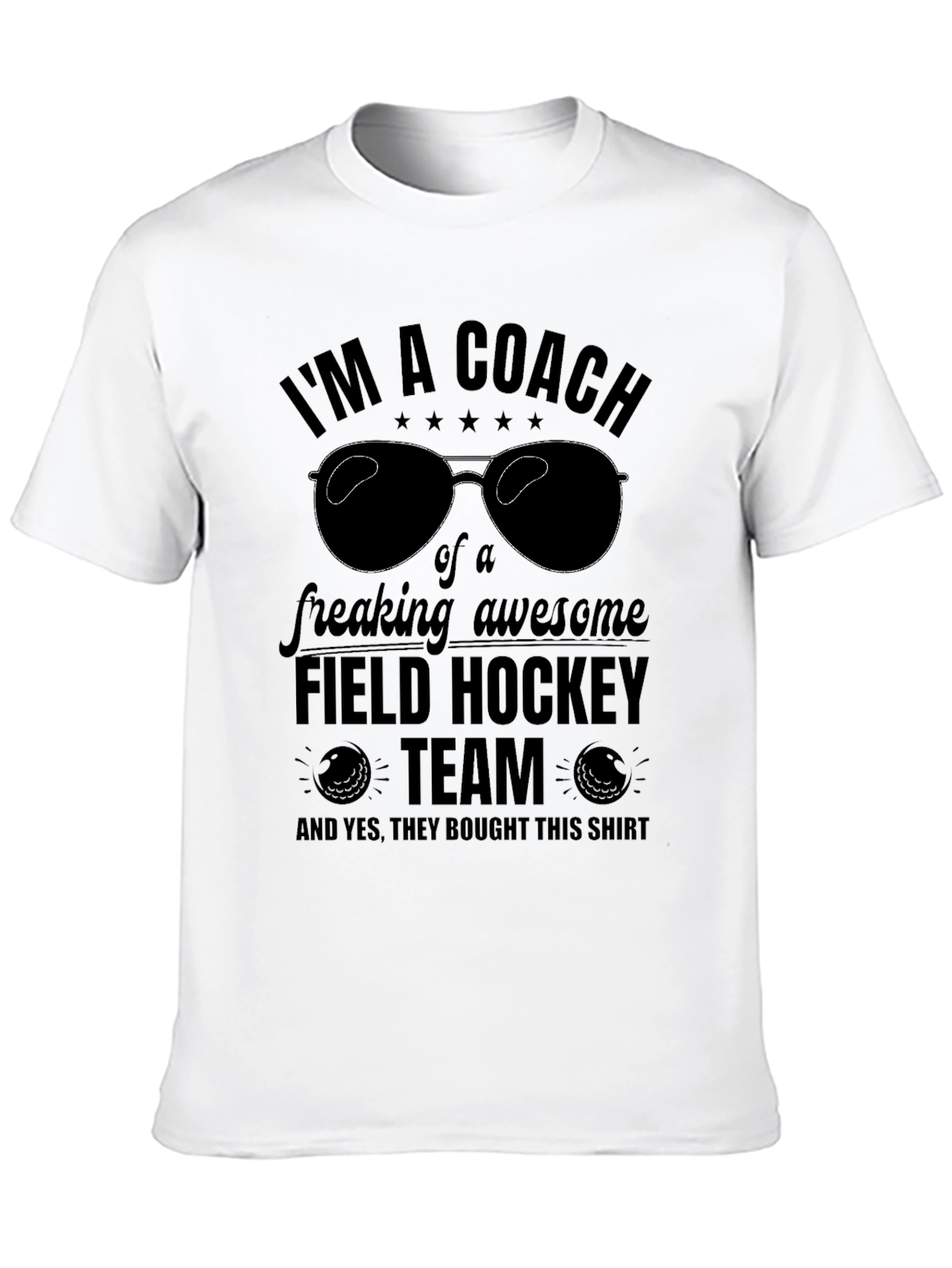 Black Field Hockey Coach T-Shirt: Awesome Team Tee view 10