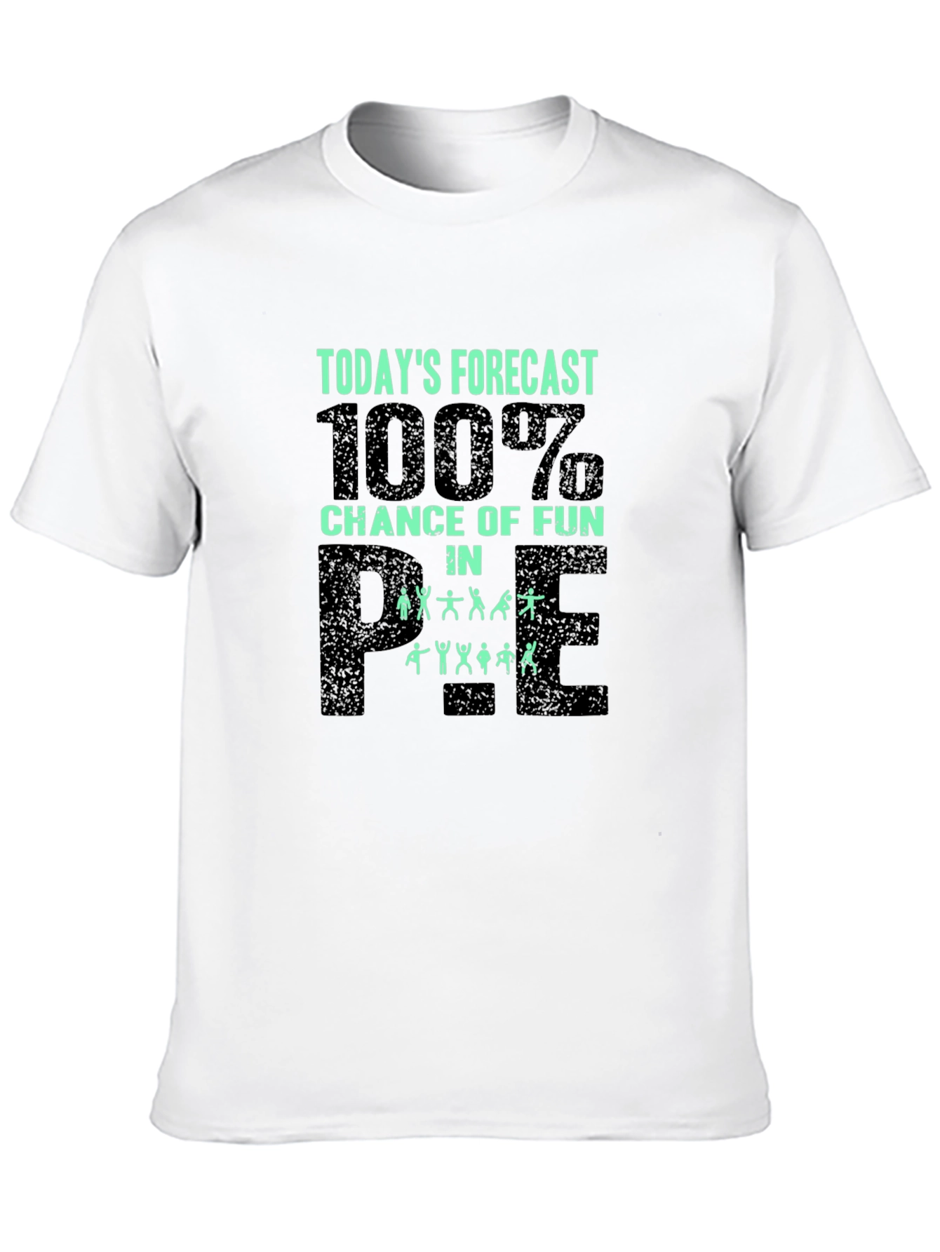 Black Funny PE Teacher T-Shirt - 100% Chance of Fun! view 10