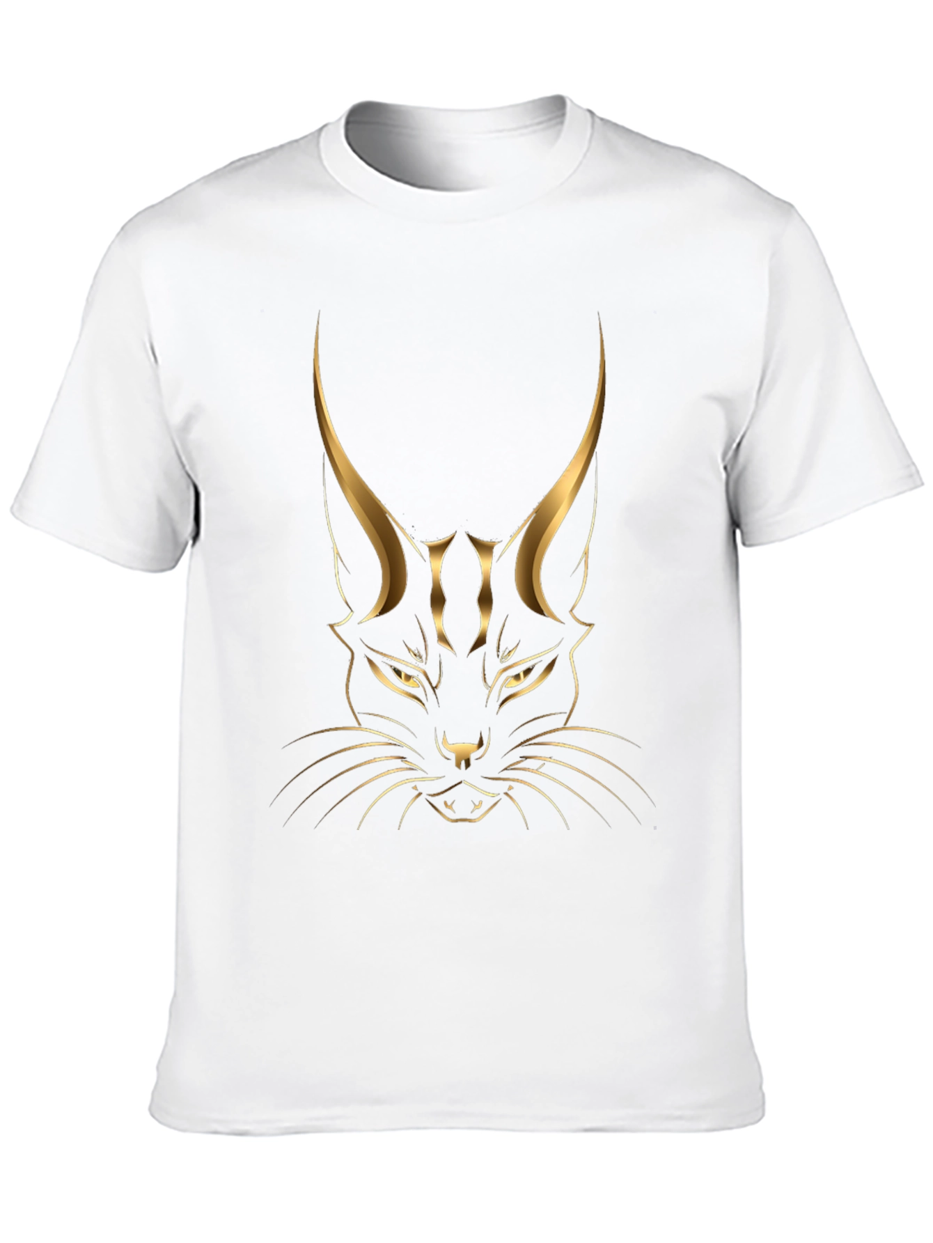 Black Black T-shirt with Golden Cat Graphic view 10