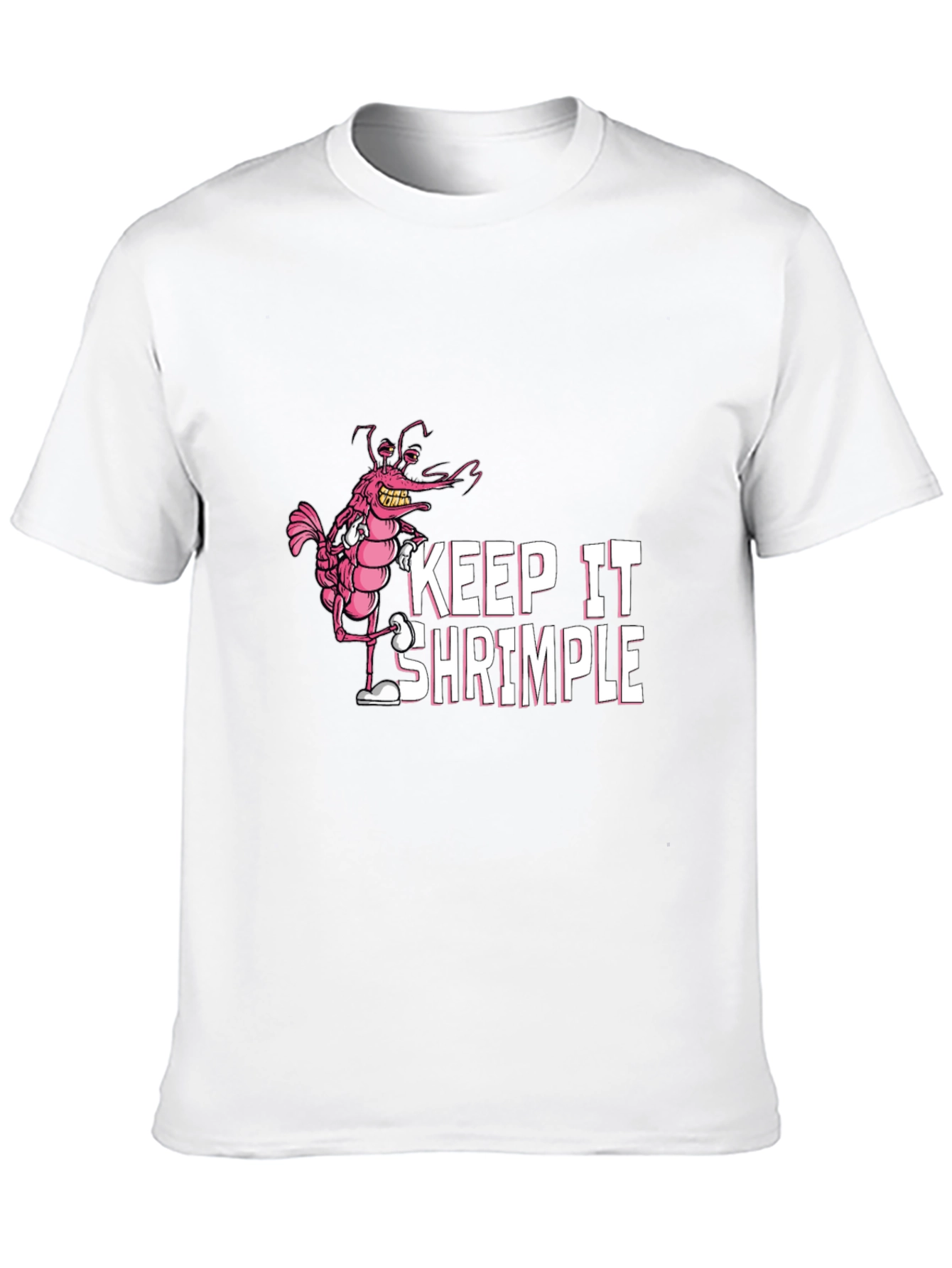 Black Keep It Shrimple Funny Graphic Tee view 10