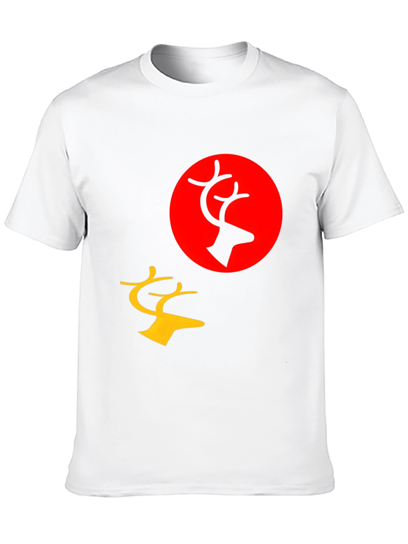 Black Graphic Tee: Deer Silhouette Print, Black view 10