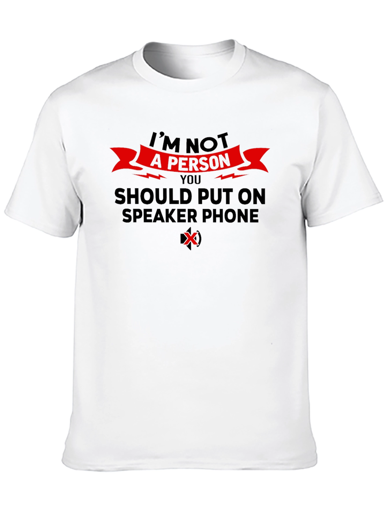 Black Speaker Phone T-Shirt, Sarcastic Novelty Tee view 10