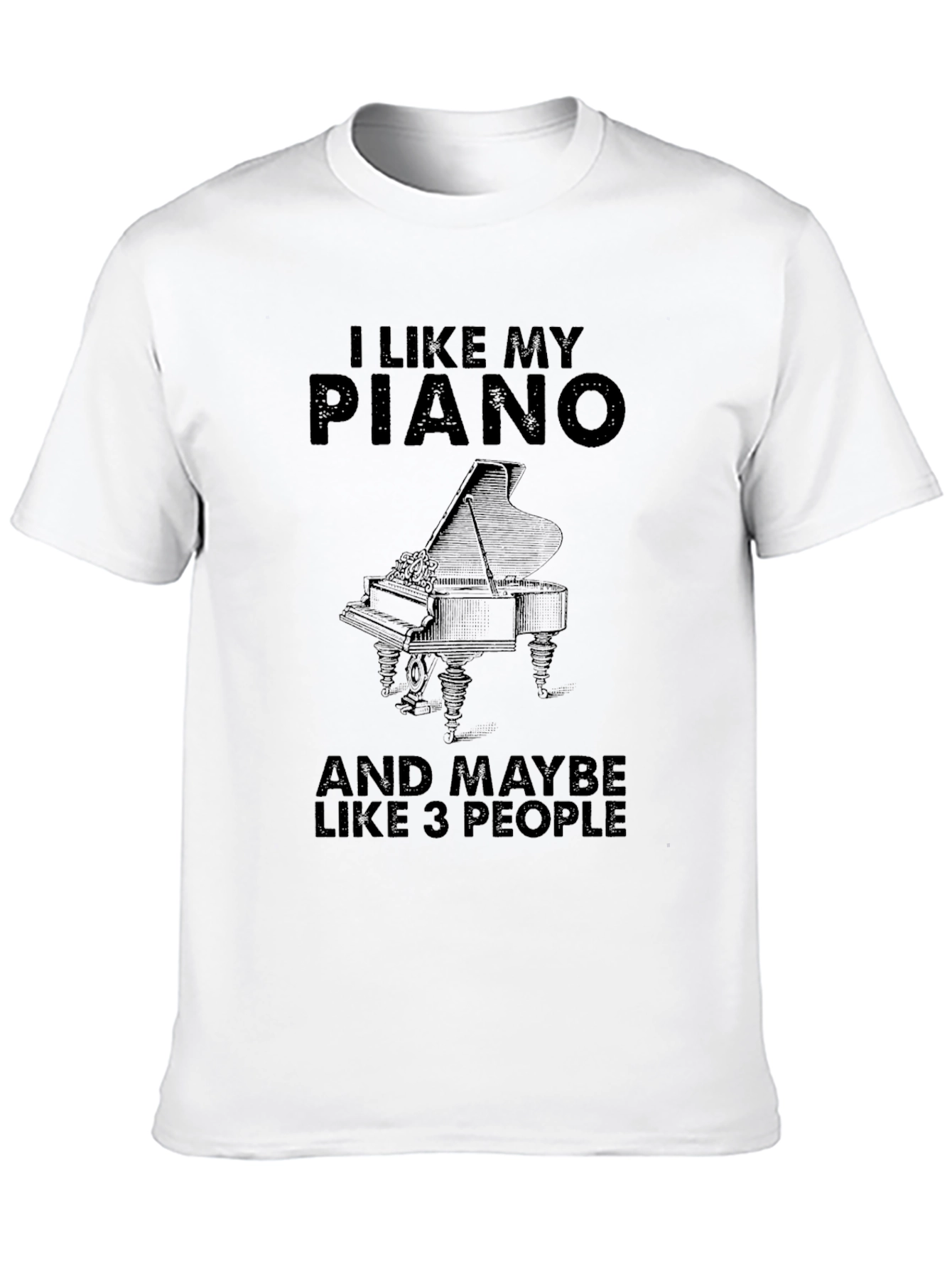 Black I Like My Piano T-Shirt - Musician Humor Tee view 10