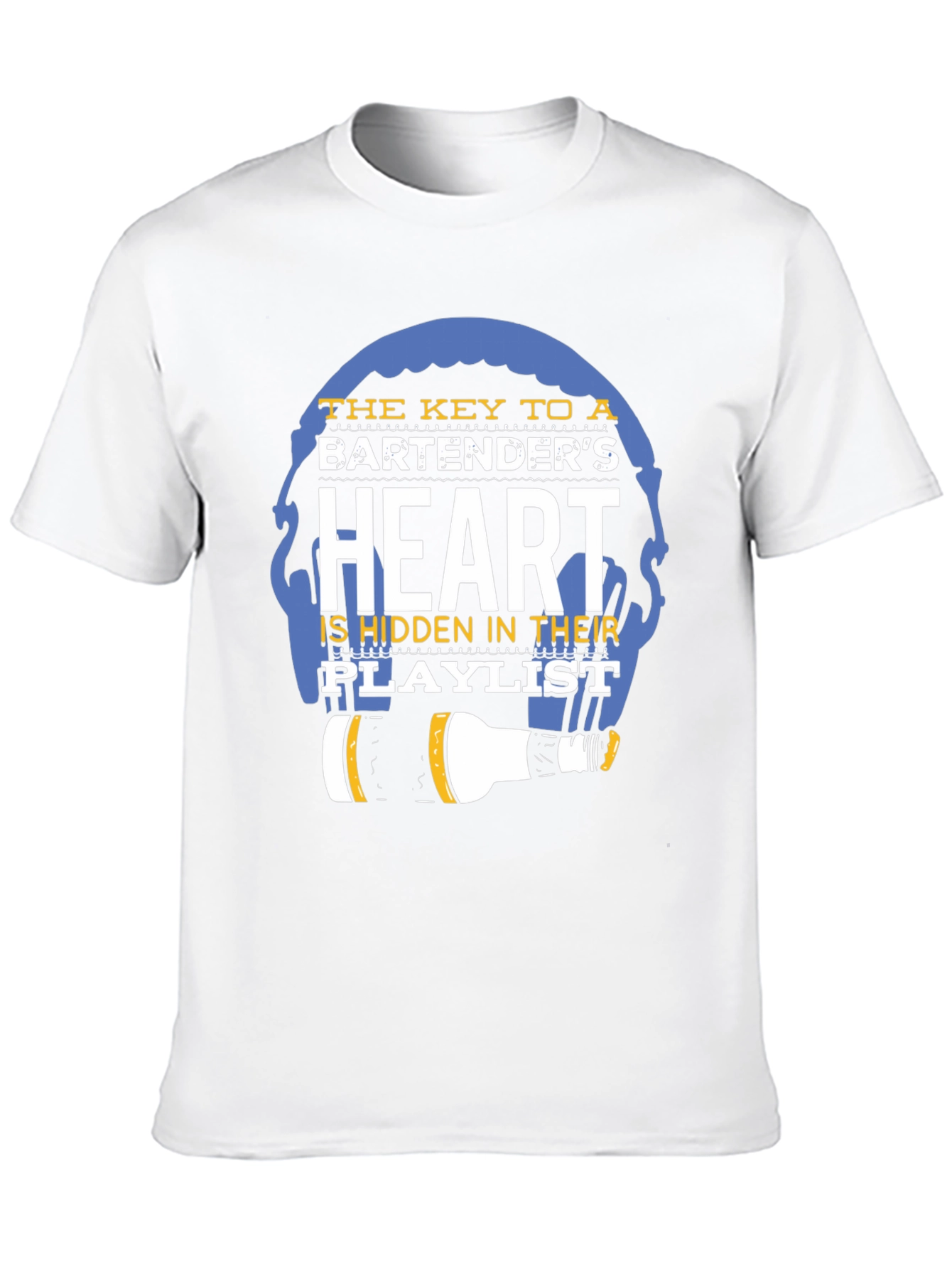 Black Bartender's Heart Playlist T-Shirt - Music Lover Tee view 10