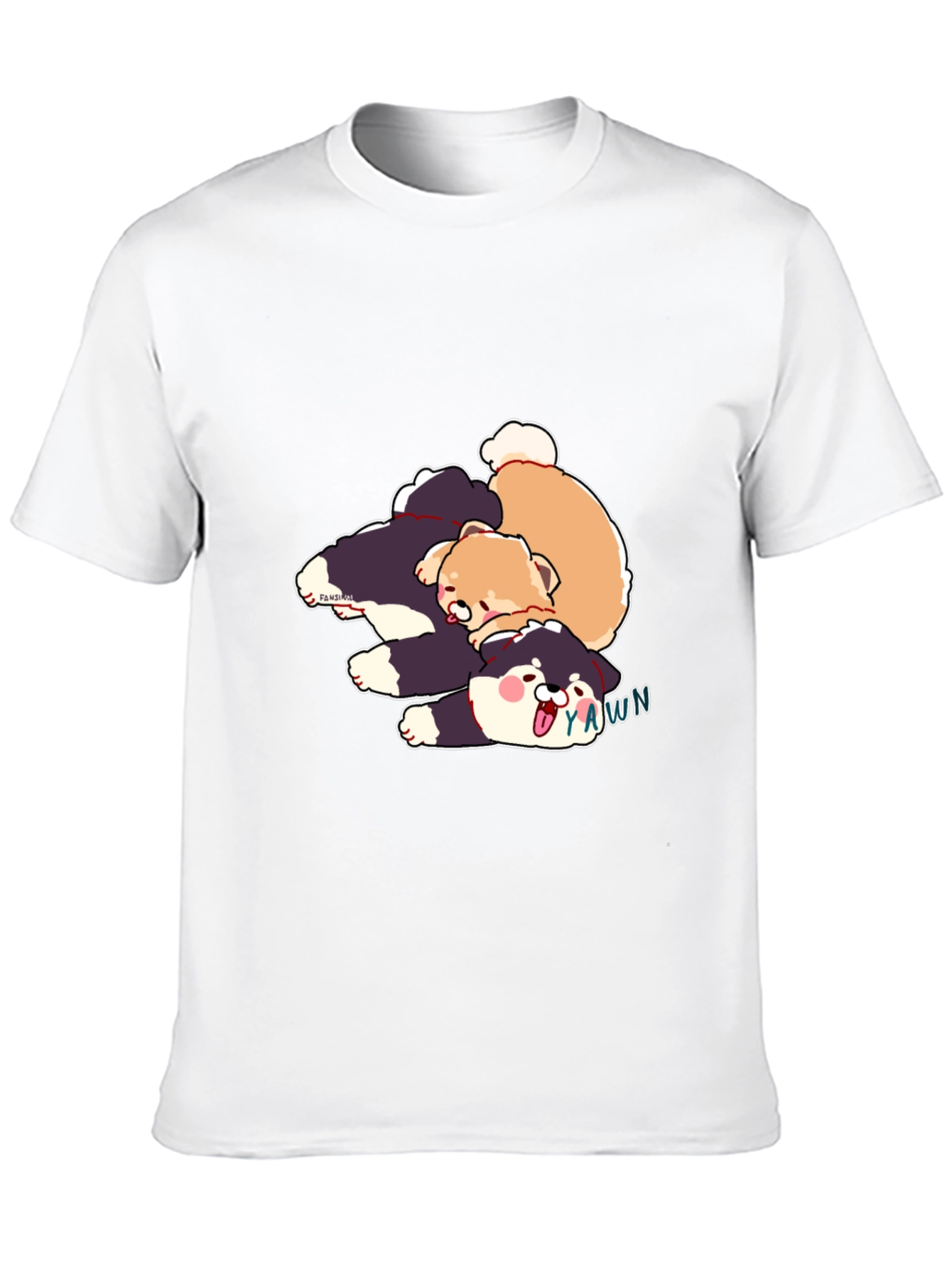 Black Cartoon Dog Pile Black T-Shirt view 10