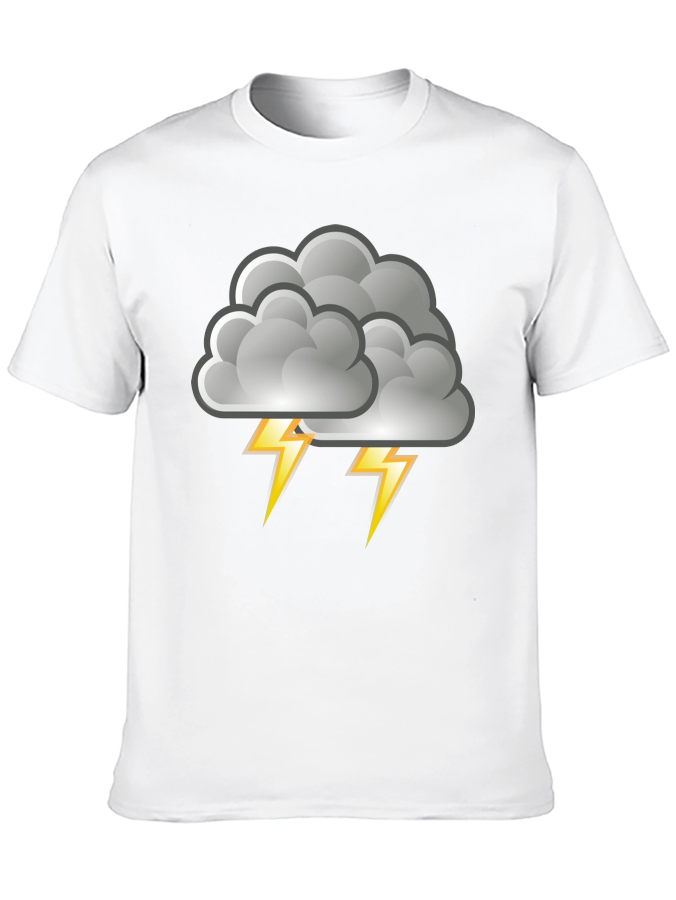 Black Storm Cloud & Lightning Bolt Graphic Tee - Black view 10