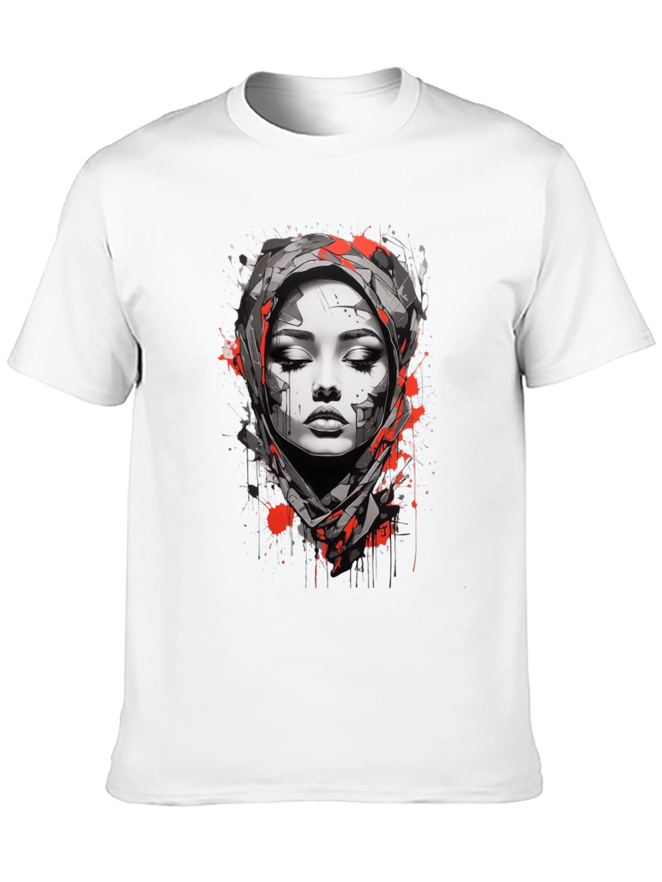 Black Abstract Woman Graphic Tee - Stylish Unisex T-Shirt view 10
