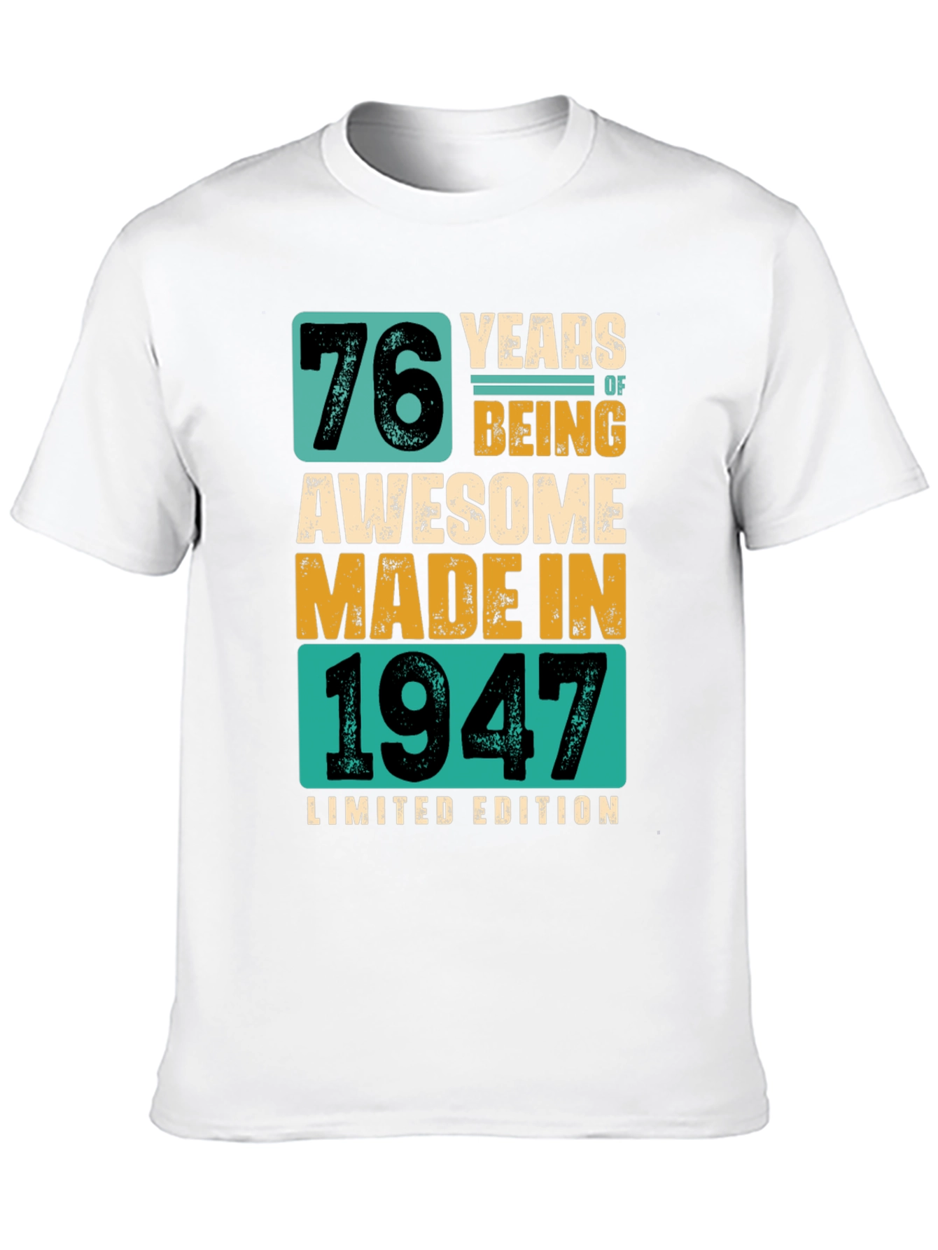 Black 76 Years Awesome T-Shirt Made in 1947 Limited Edition view 10