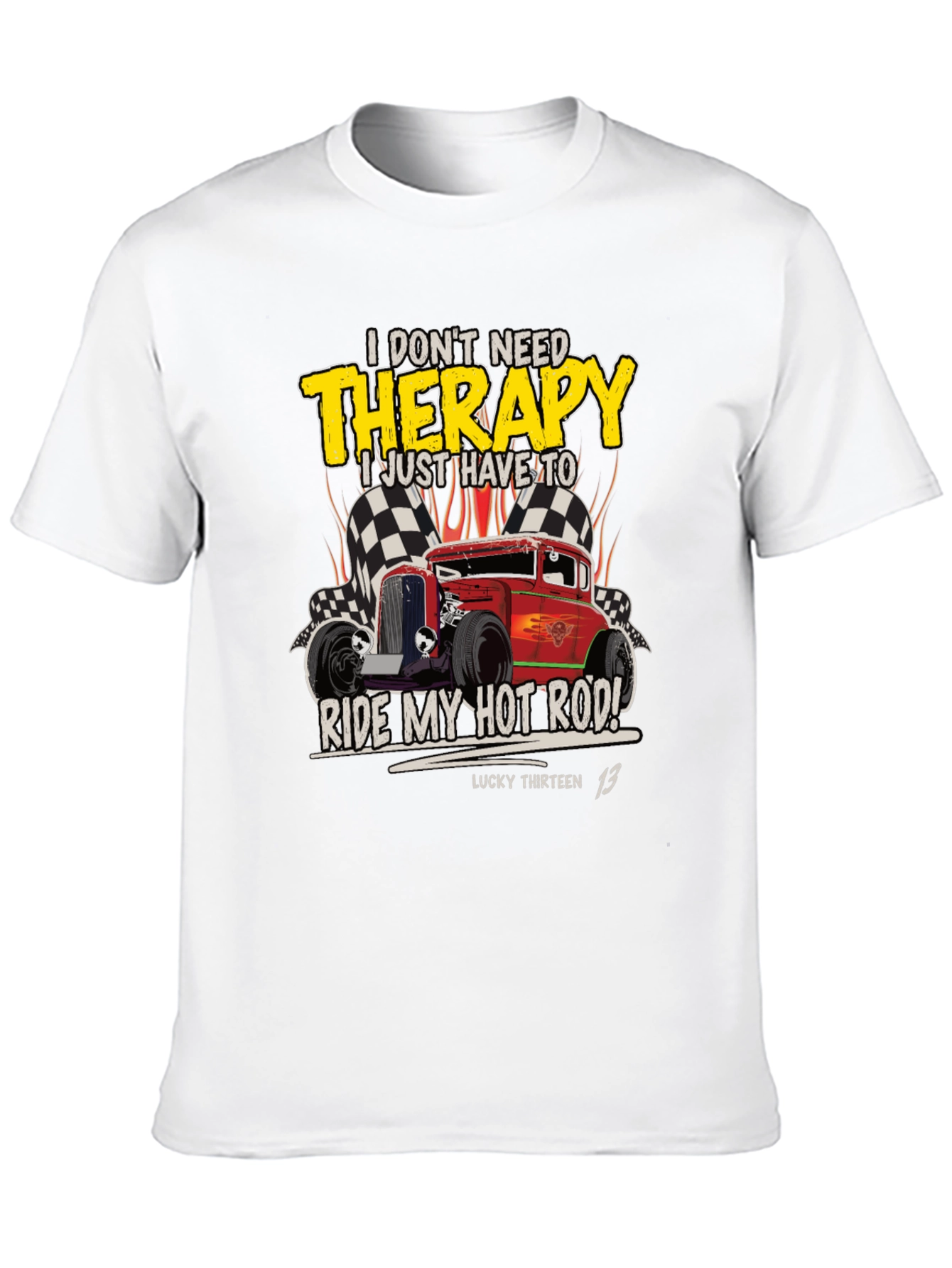 Black Hot Rod Therapy T-Shirt - Lucky Thirteen 13 view 10