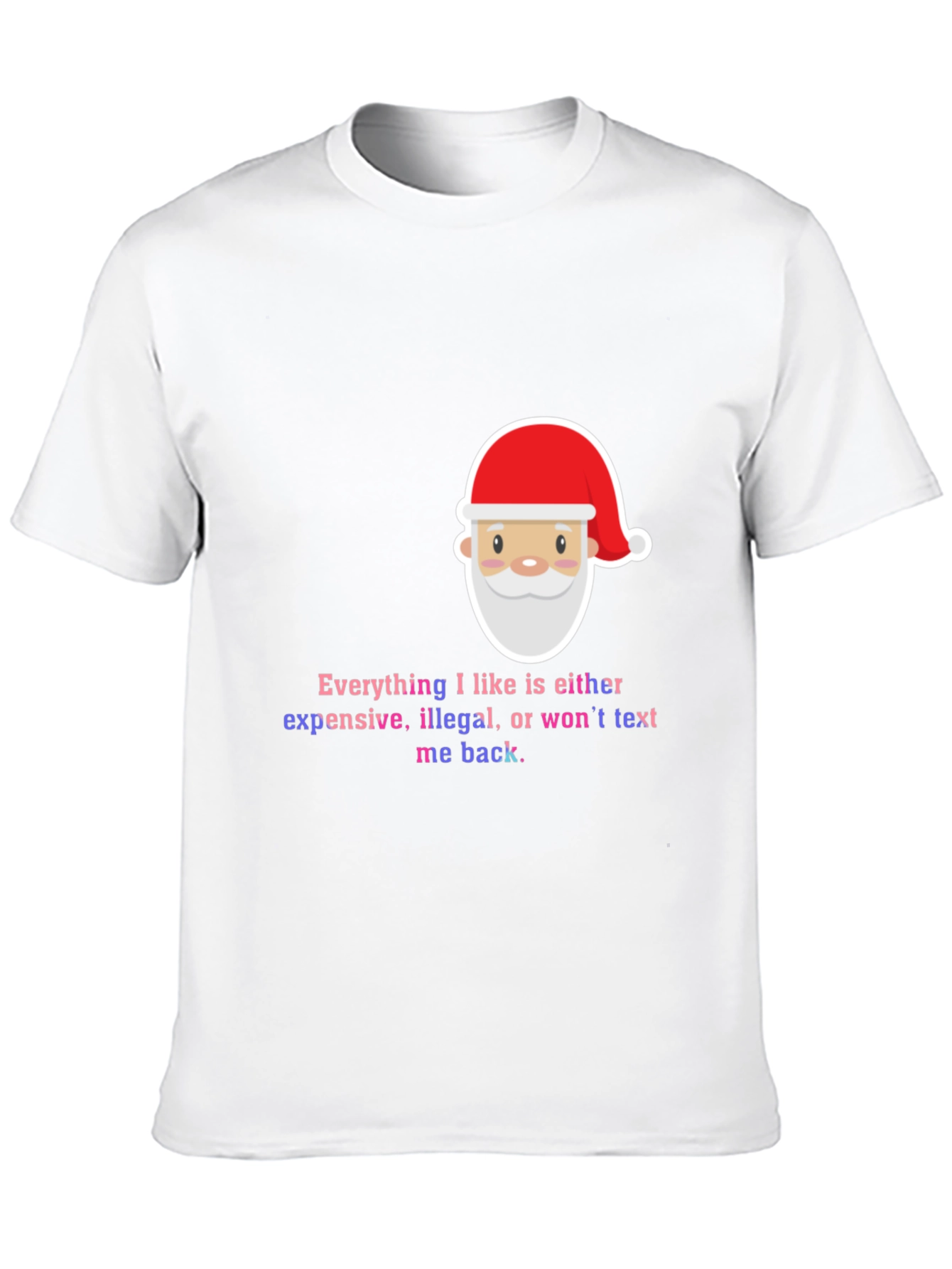 Black Funny Santa Everything I Like Men's Black T-Shirt view 10