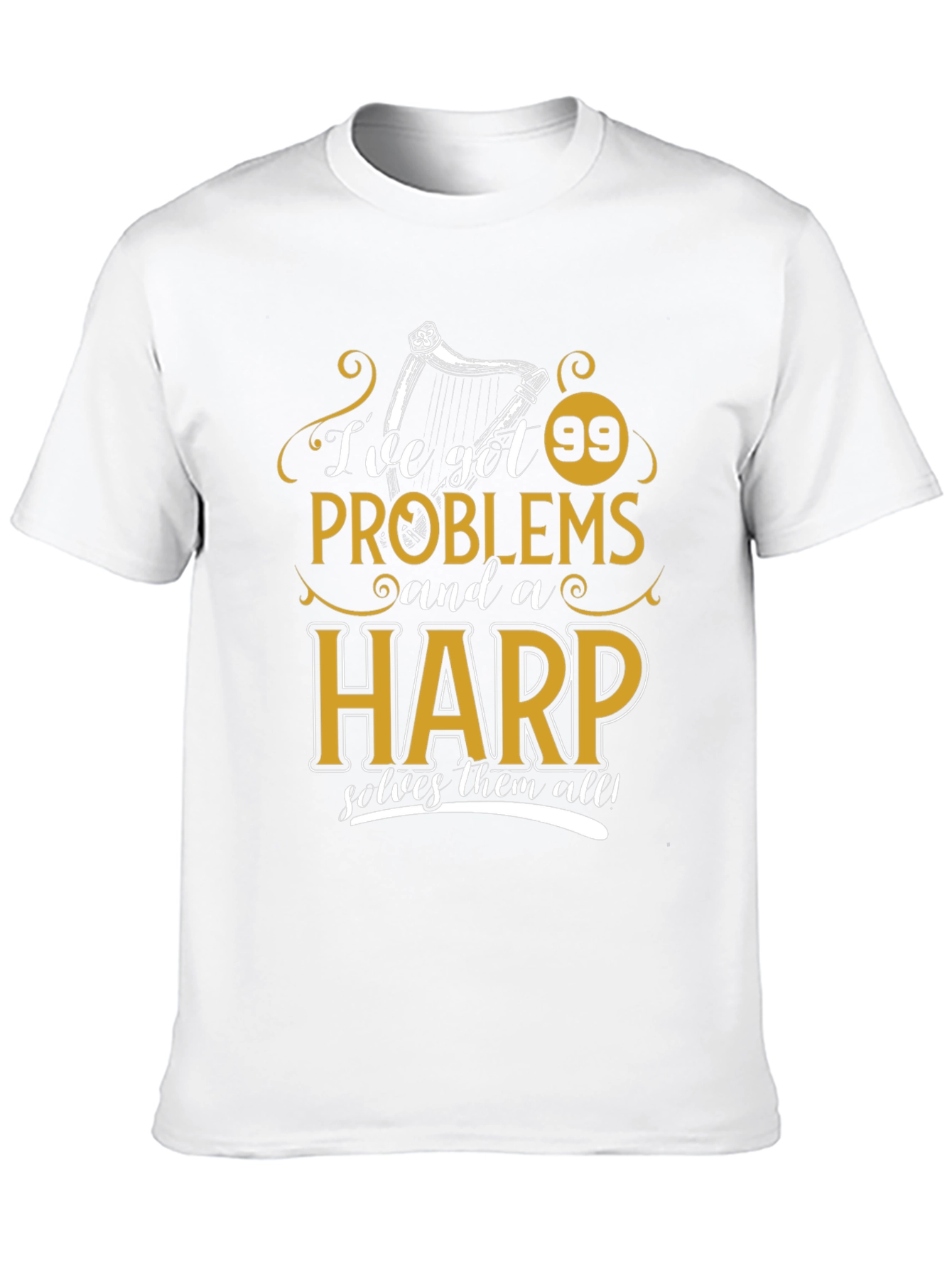 Black 99 Problems Harp T-Shirt - Musician Humor Tee view 10