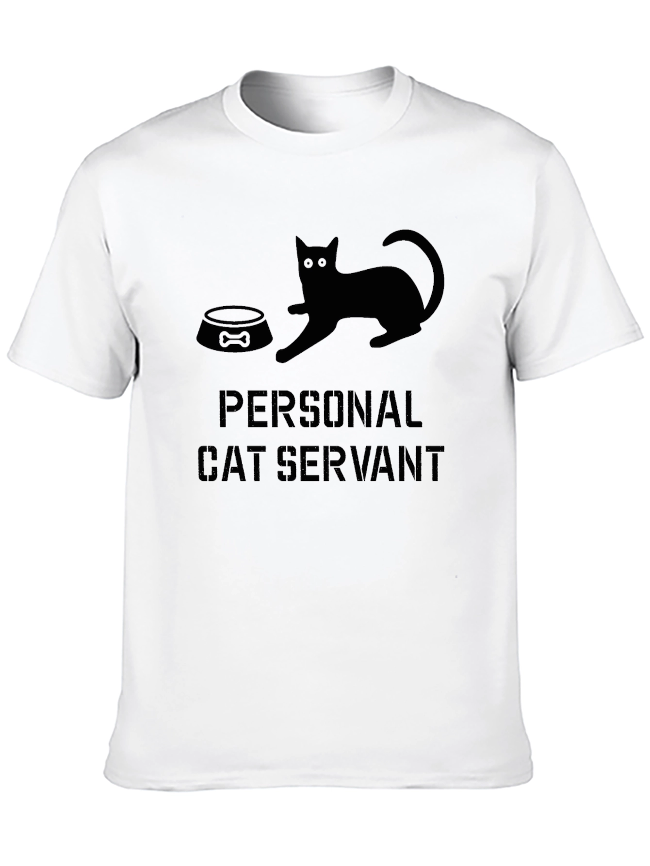 Black Personal Cat Servant Graphic T-Shirt view 10