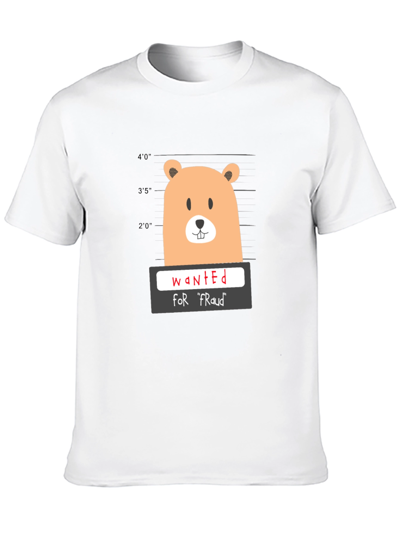 Black Funny Wanted Bear Graphic T-Shirt view 10