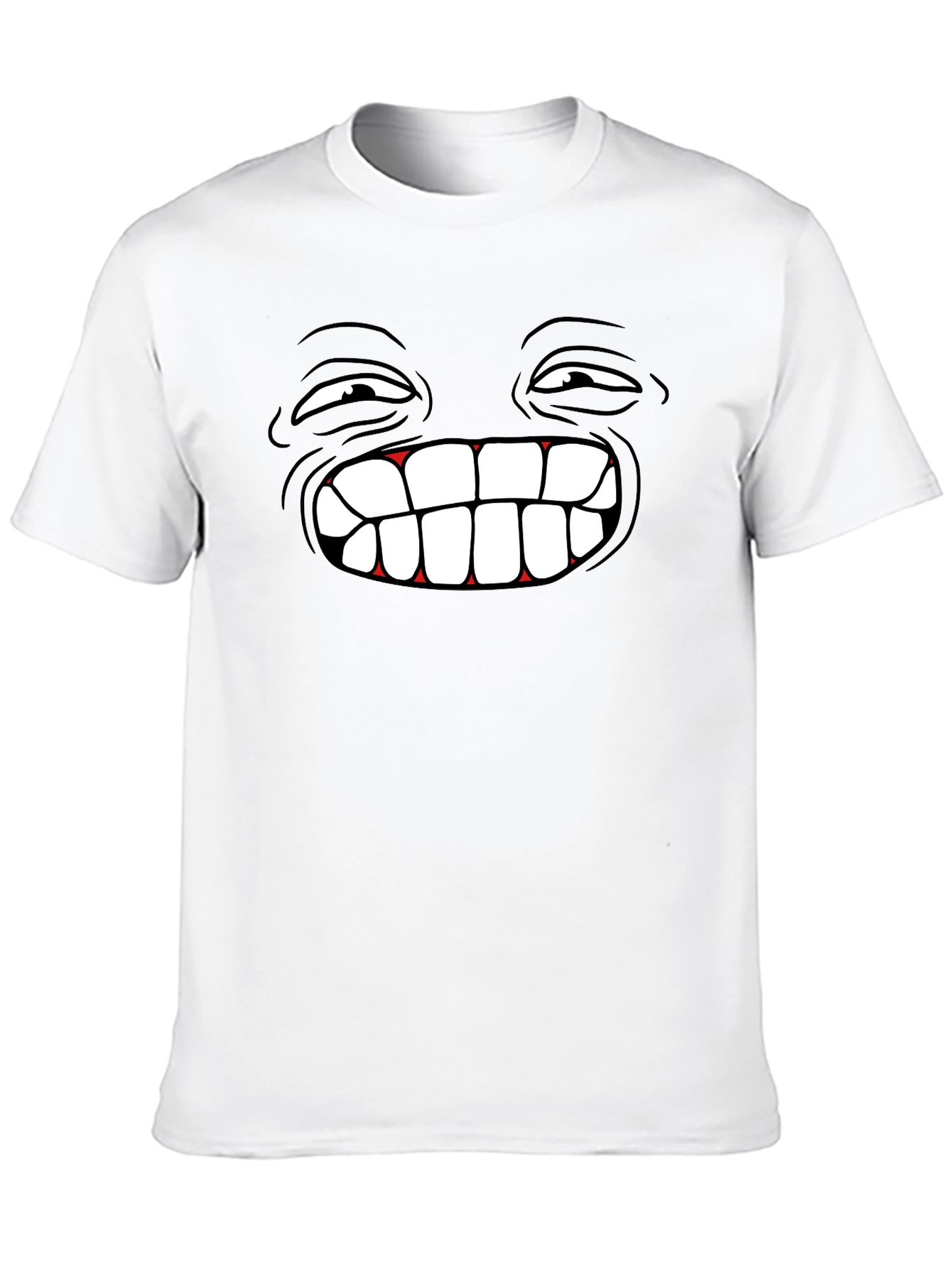 Black Funny Cartoon Face Black T-Shirt view 10