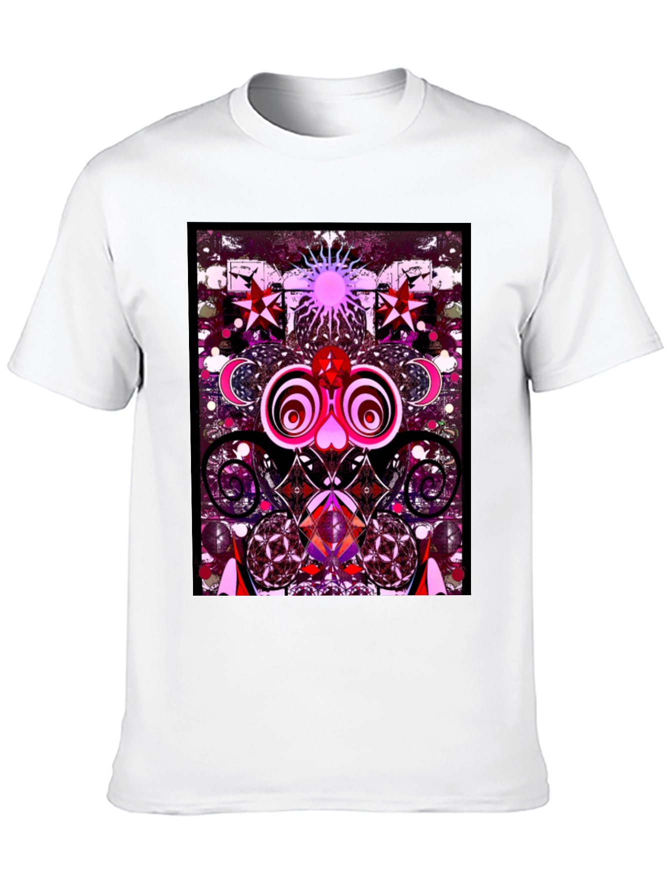 Black Psychedelic Art Graphic Tee view 10