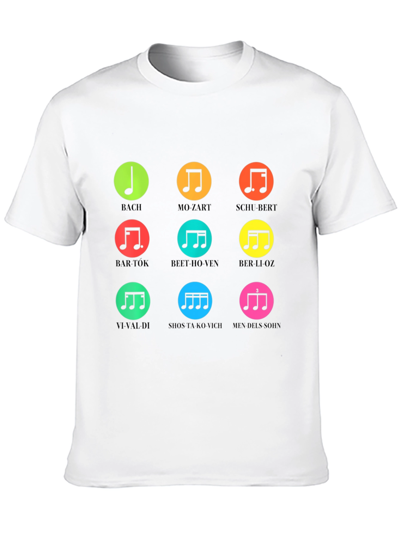 Black Classical Composers Music Notes T-Shirt view 10