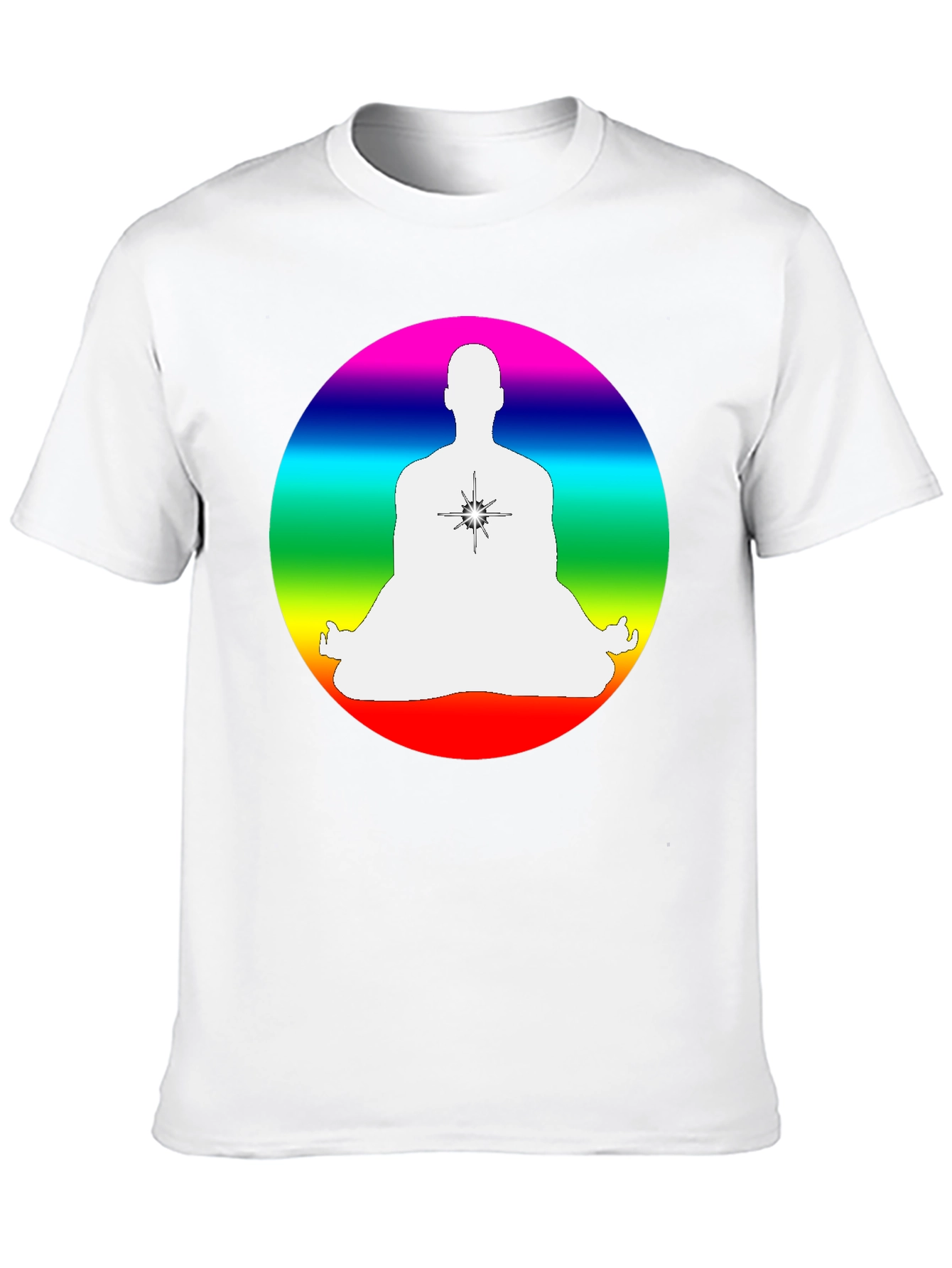 Black Rainbow Chakra Meditation T-Shirt - Black view 10