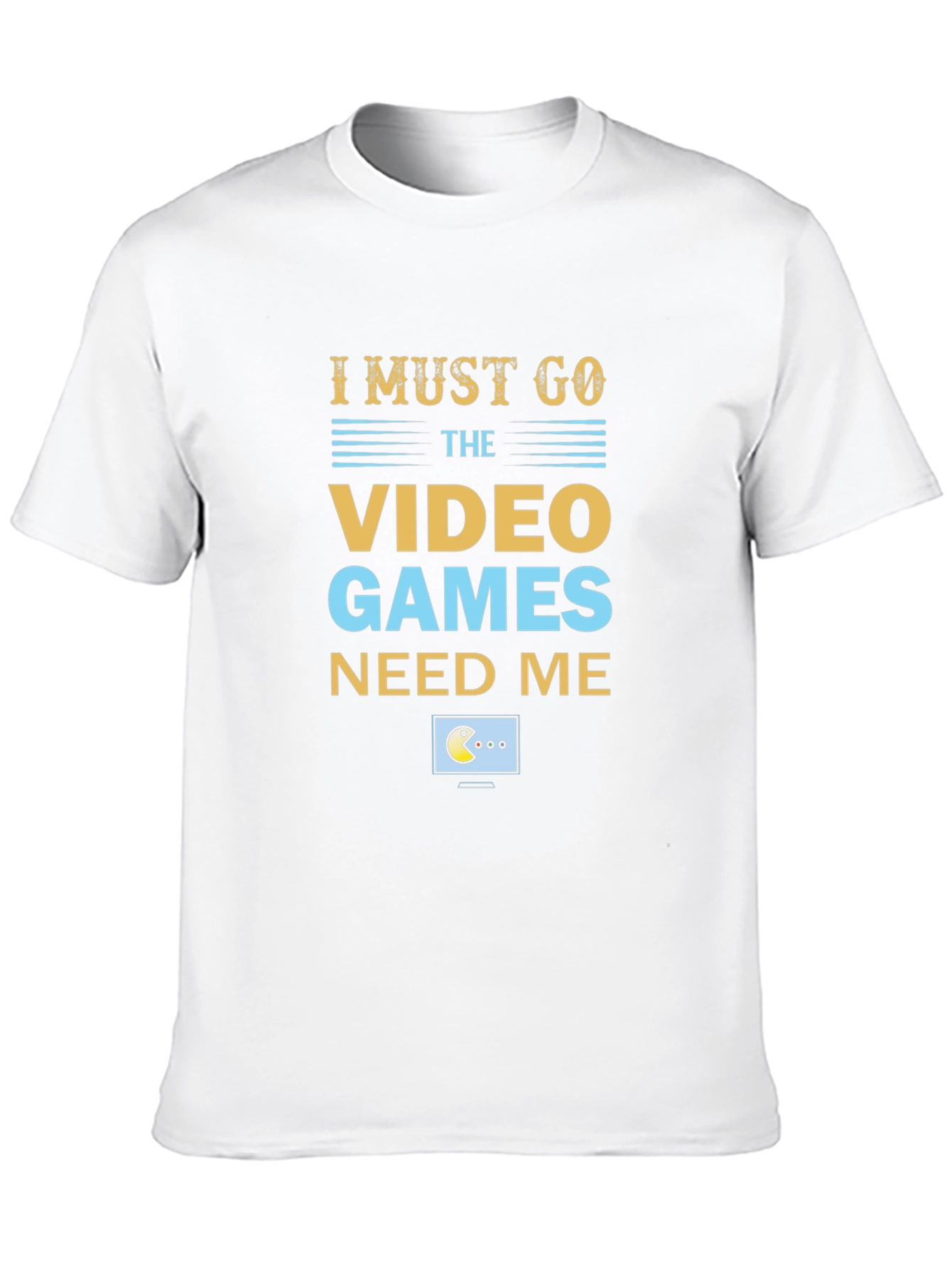 Black I Must Go Video Games Men's T-Shirt view 10