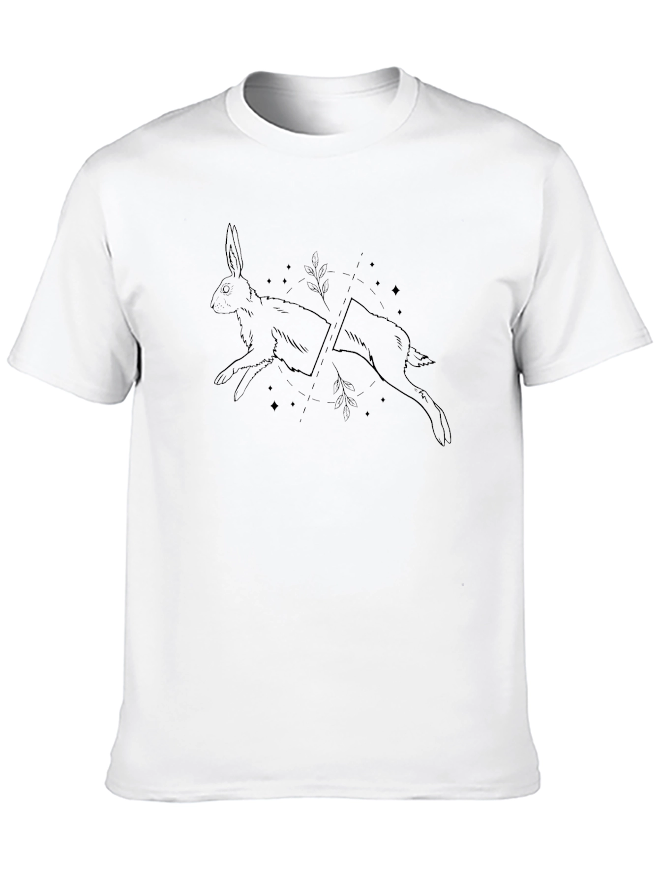 Black Rabbit Constellation Graphic Print Black T-Shirt view 10
