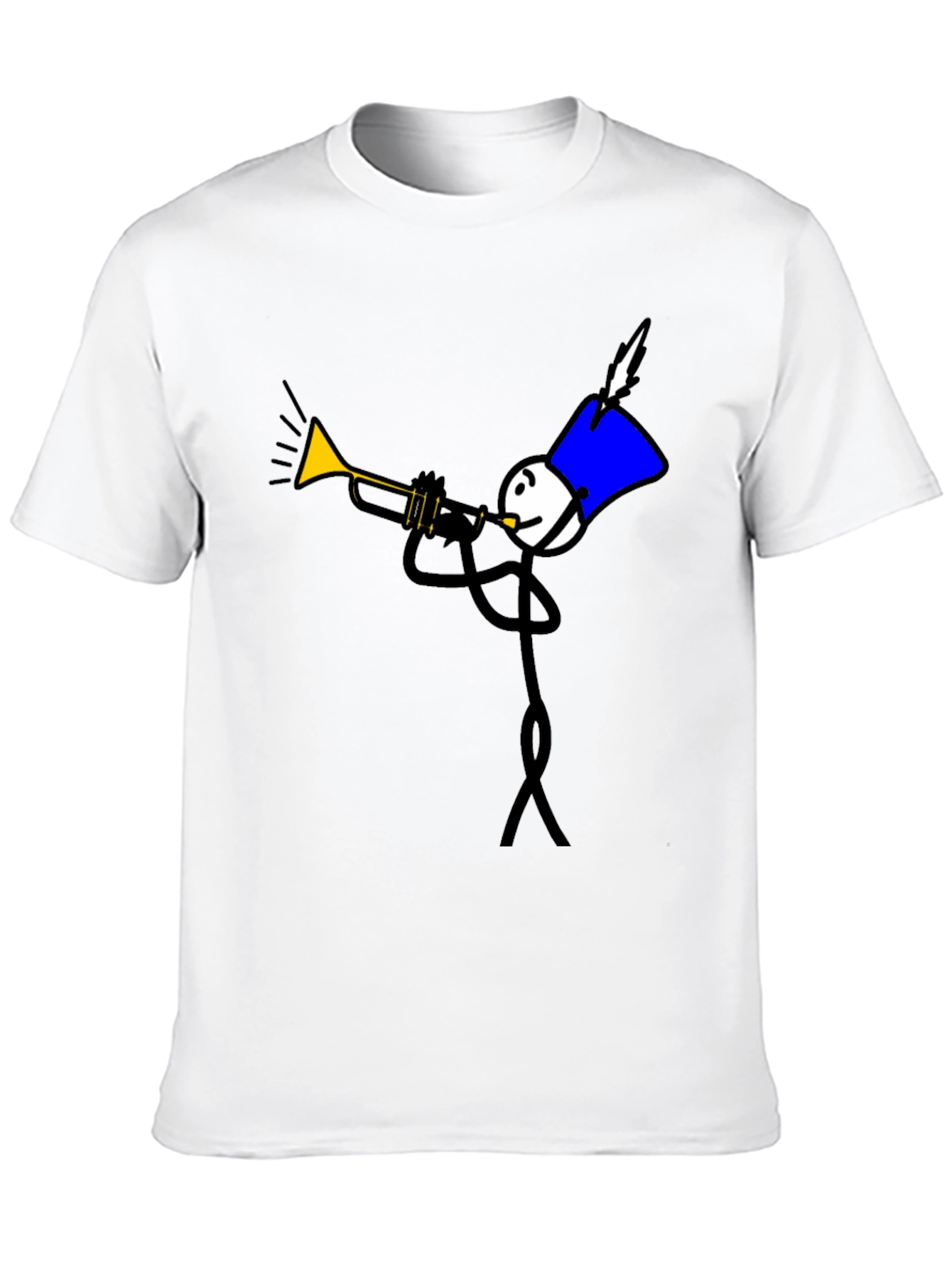 Black Stick Figure Trumpet Player Graphic Tee view 10