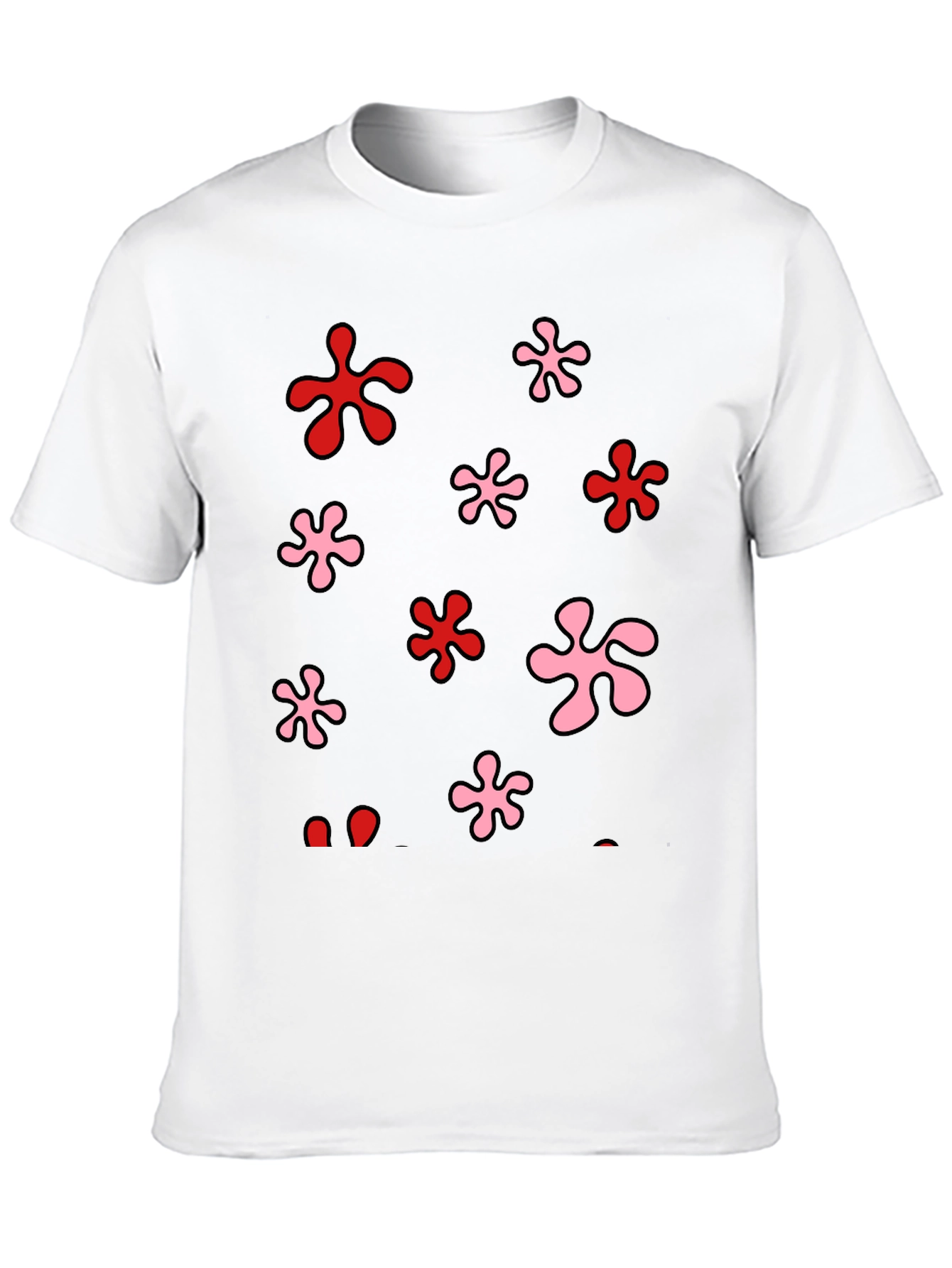Black Funky Floral Print Black T-Shirt view 10