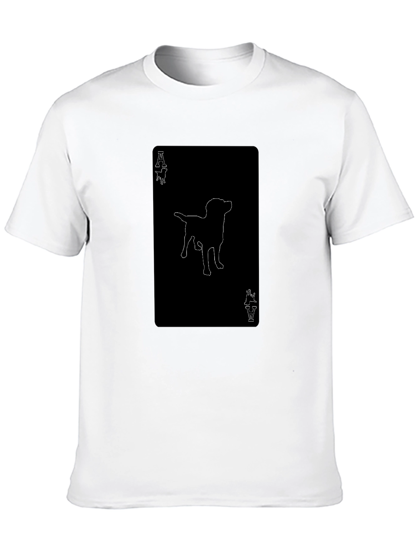 Black Ace of Paws T-Shirt - Black Tee with Dog Outline view 10