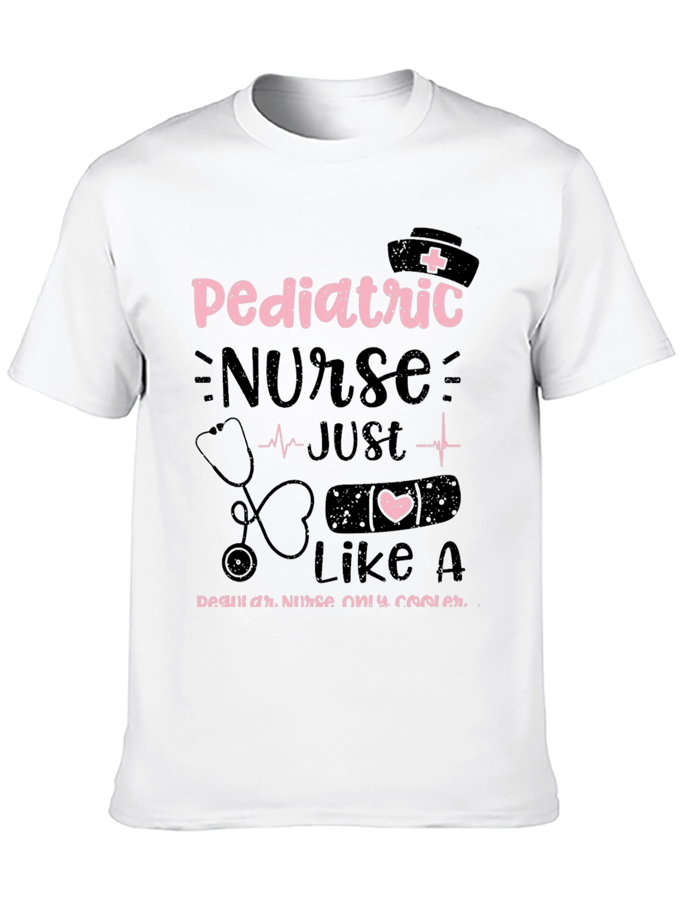 Black Pediatric Nurse T-Shirt - Cool Nurse Style view 10