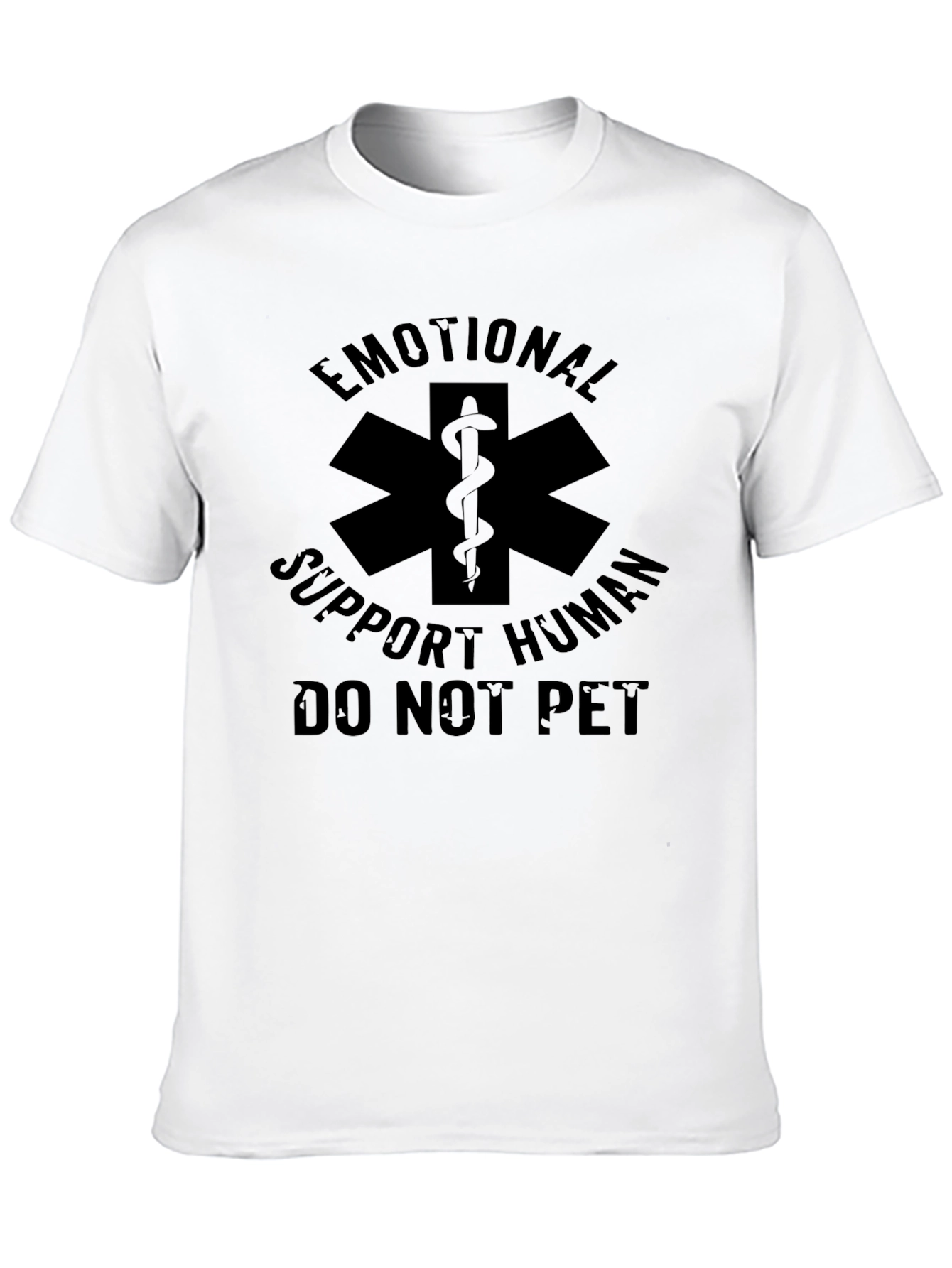 Black Emotional Support Human Tee - Do Not Pet - Novelty T-Shirt view 10
