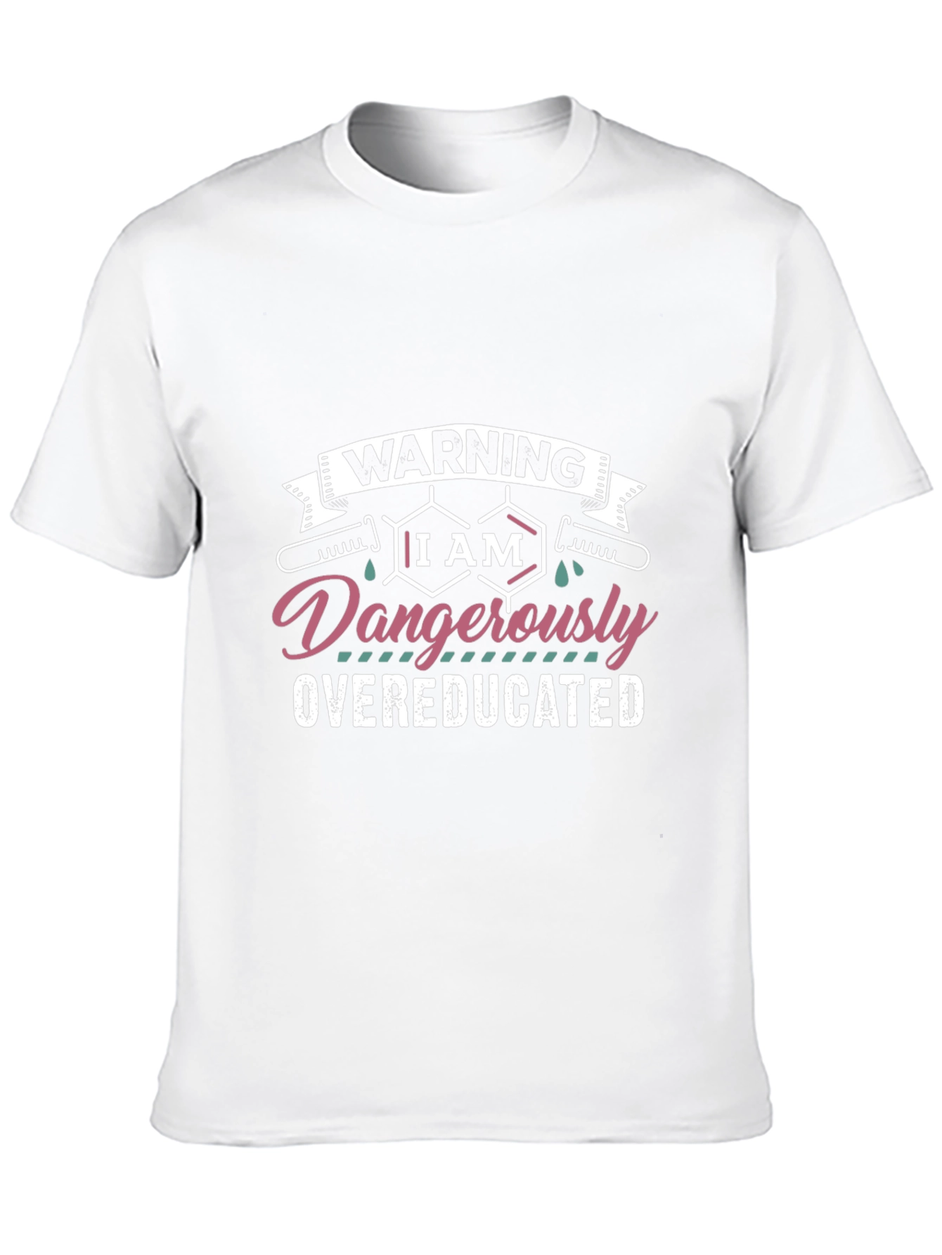 Black Warning Dangerously Overeducated Black T-Shirt view 10