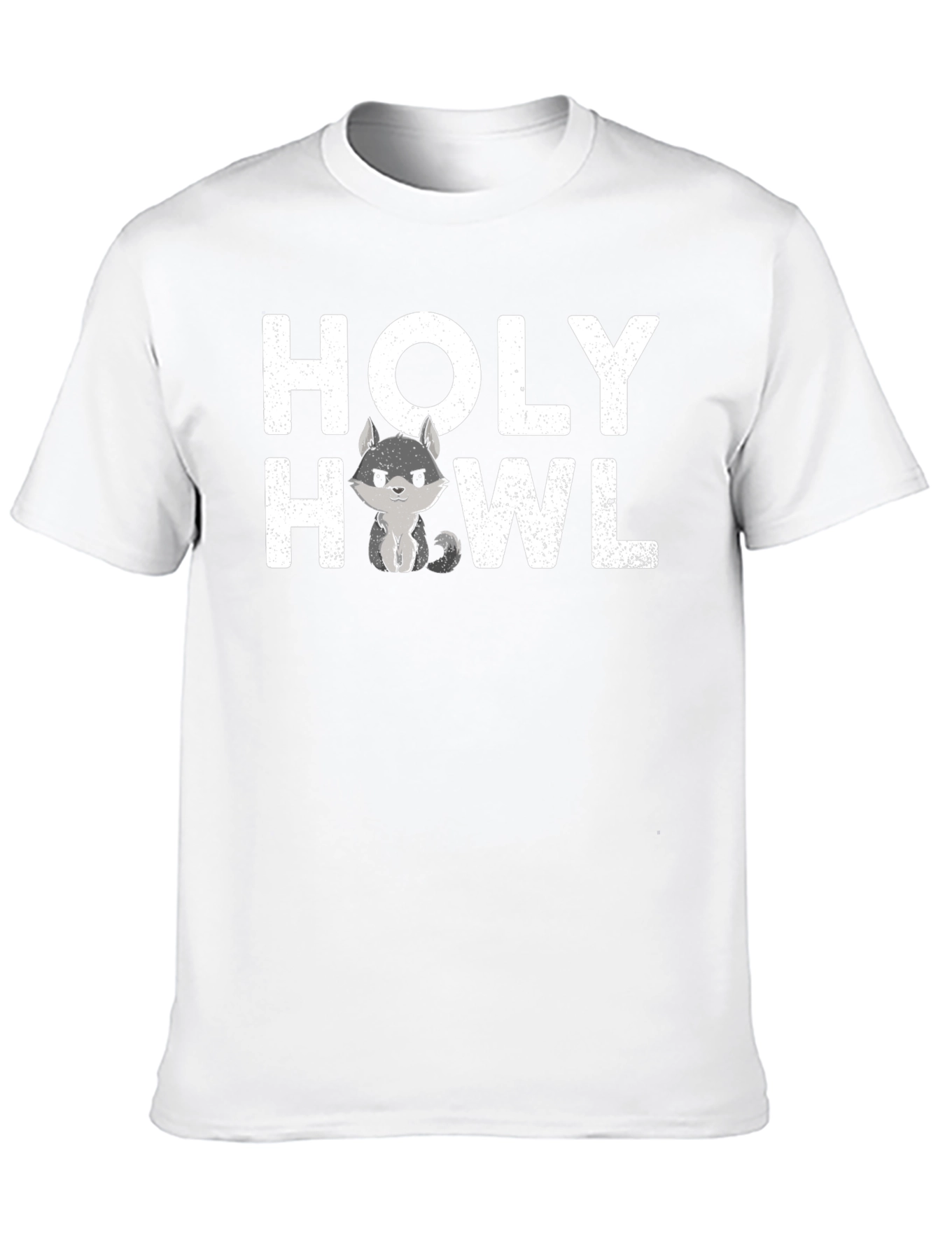 Black Holy Howl T-Shirt - Cute Wolf Graphic Tee view 10