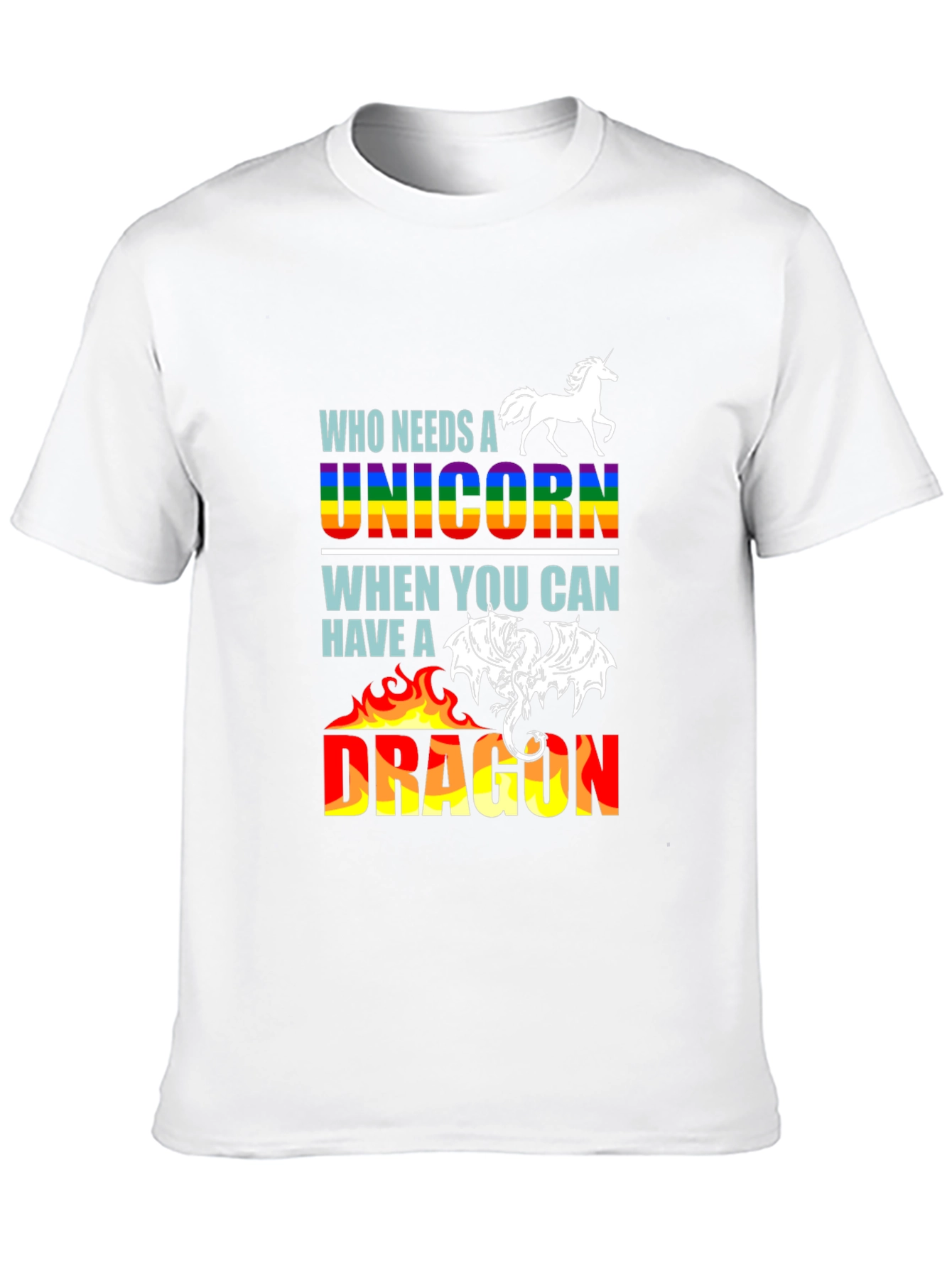 Black Unicorn or Dragon Graphic T-Shirt view 10