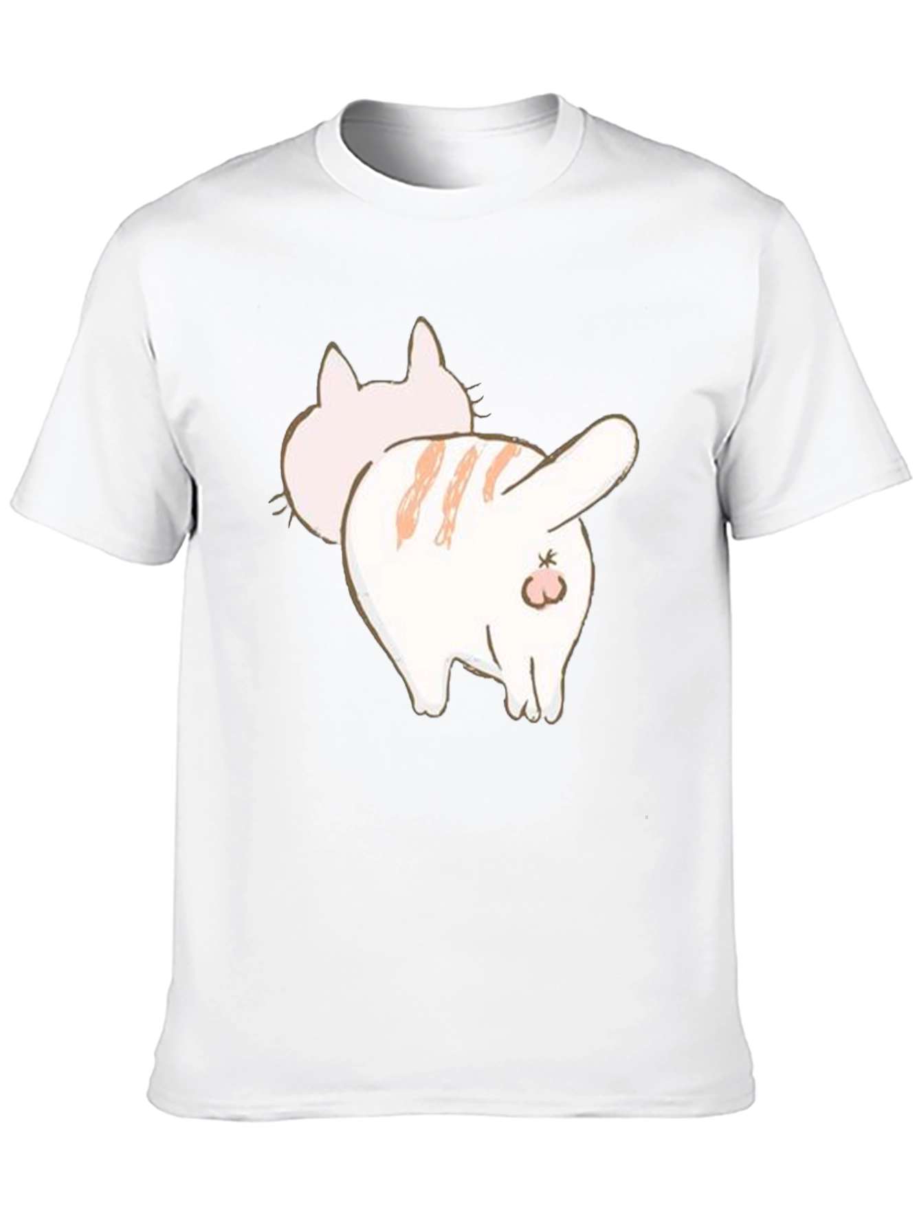 Black Funny Cat Butt Graphic Tee - Unisex Black T-Shirt view 10