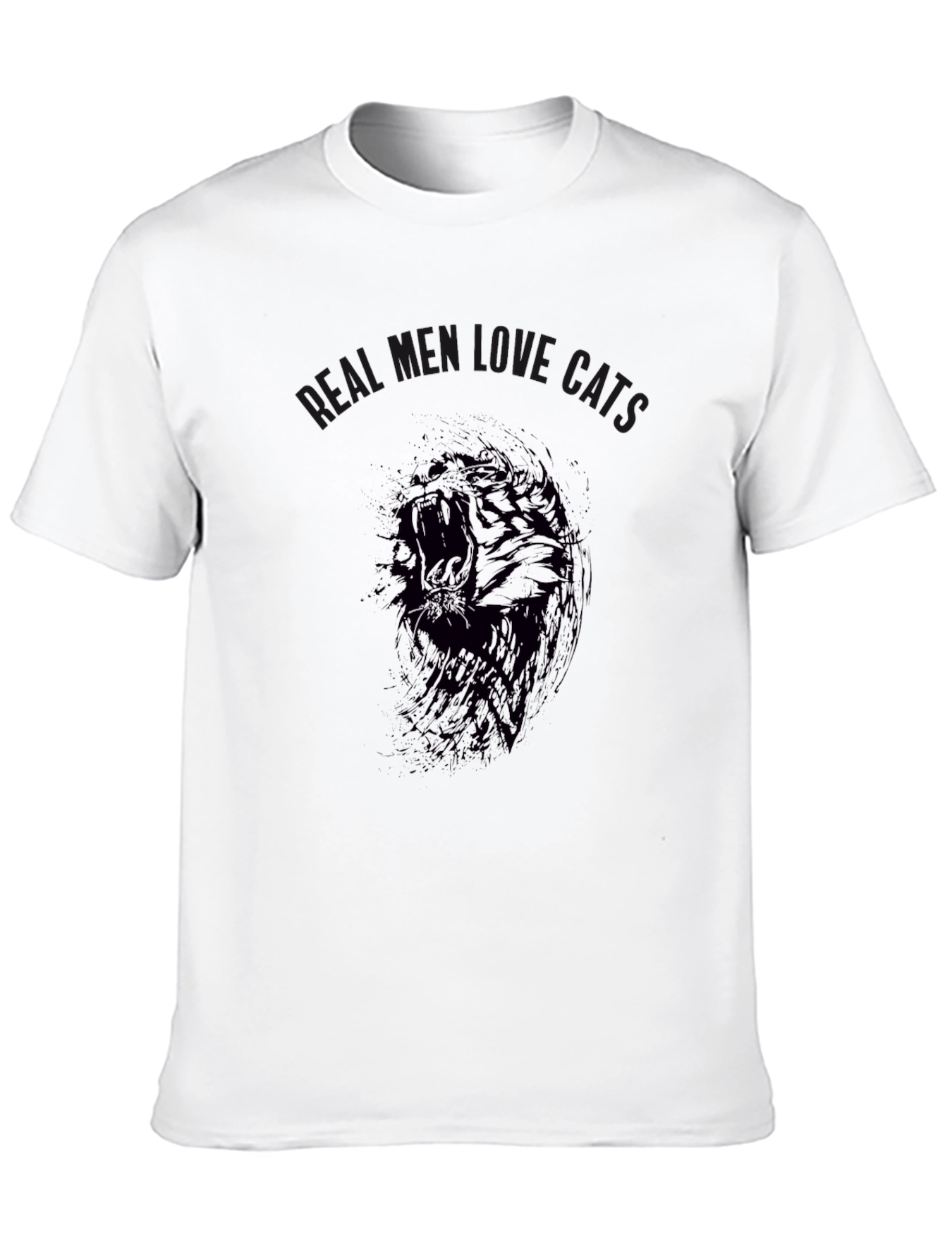 Black Men's Black Graphic Tee - Lion Roar Cats view 10