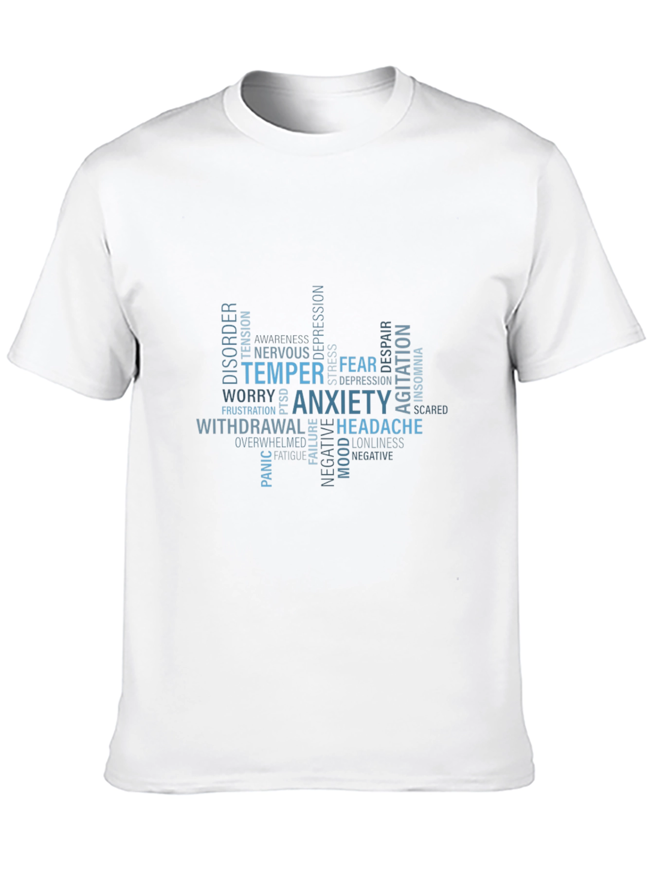 Black Anxiety & Mental Health Awareness Graphic T-Shirt view 10