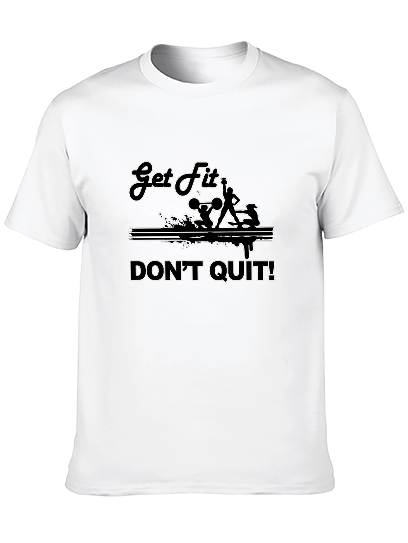 Black Get Fit Don't Quit Black T-Shirt view 10