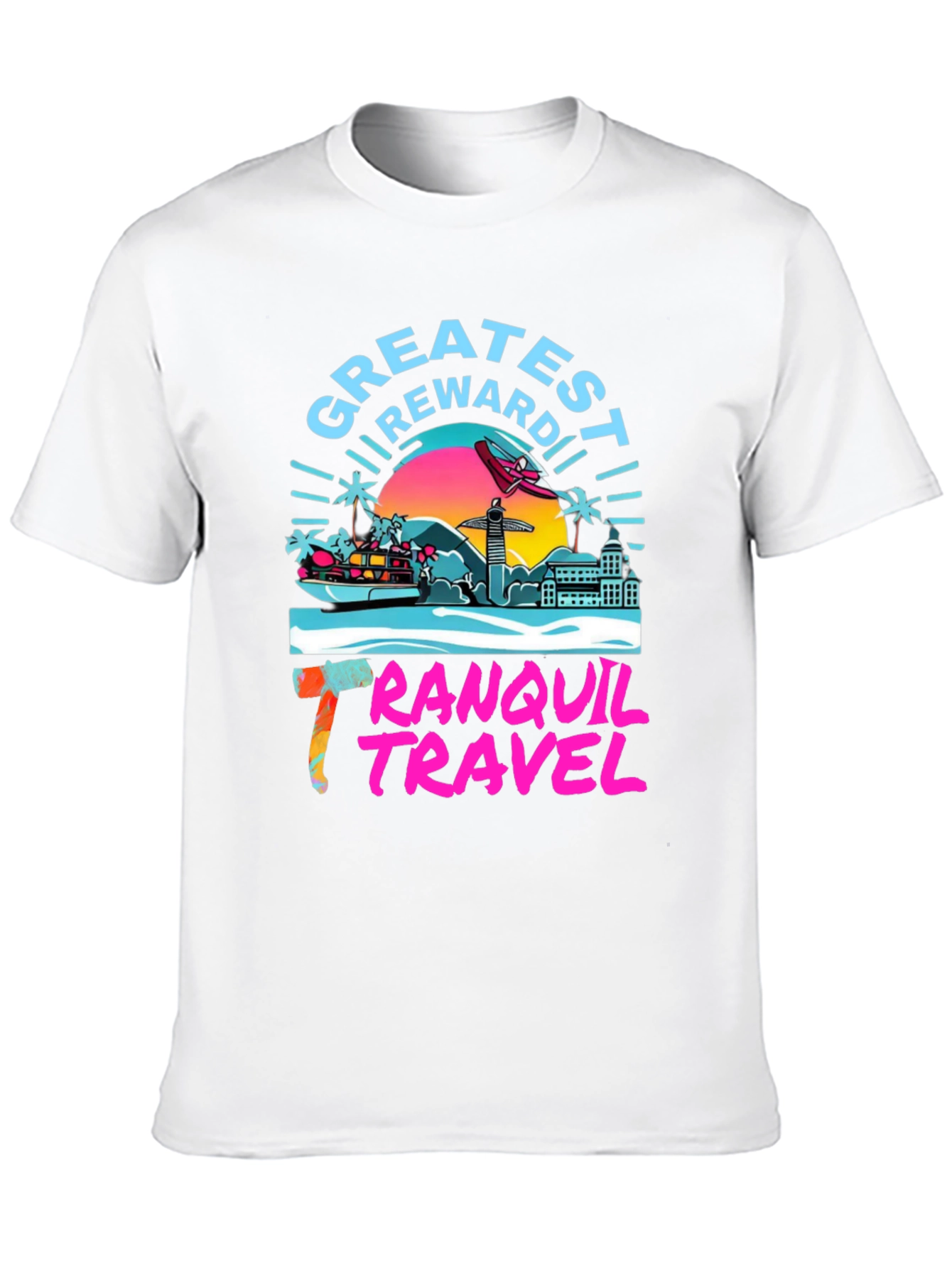 Black Tranquil Travel Graphic Tee - Tropical Paradise view 10
