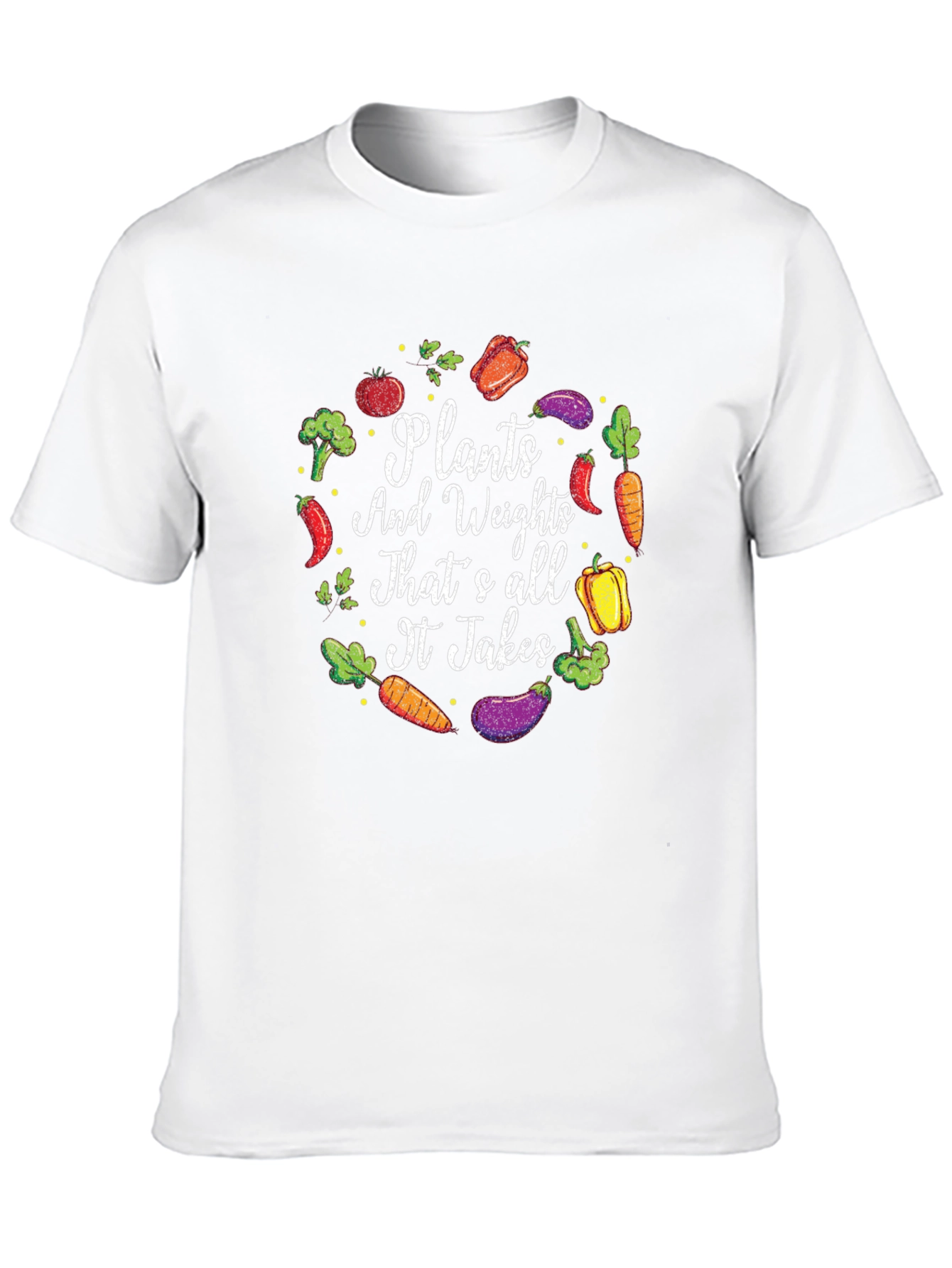 Black Plants and Weights T-Shirt - Vegan Fitness Apparel view 10