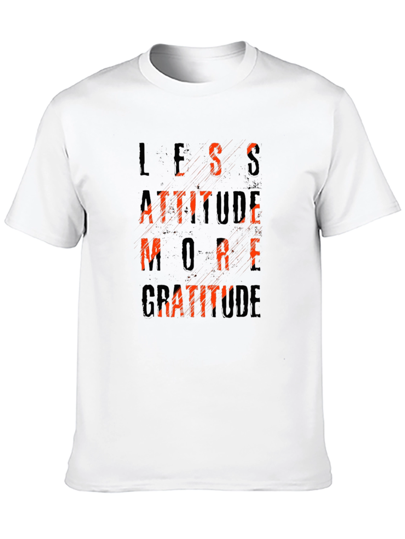Black Less Attitude More Gratitude Black T-Shirt view 10