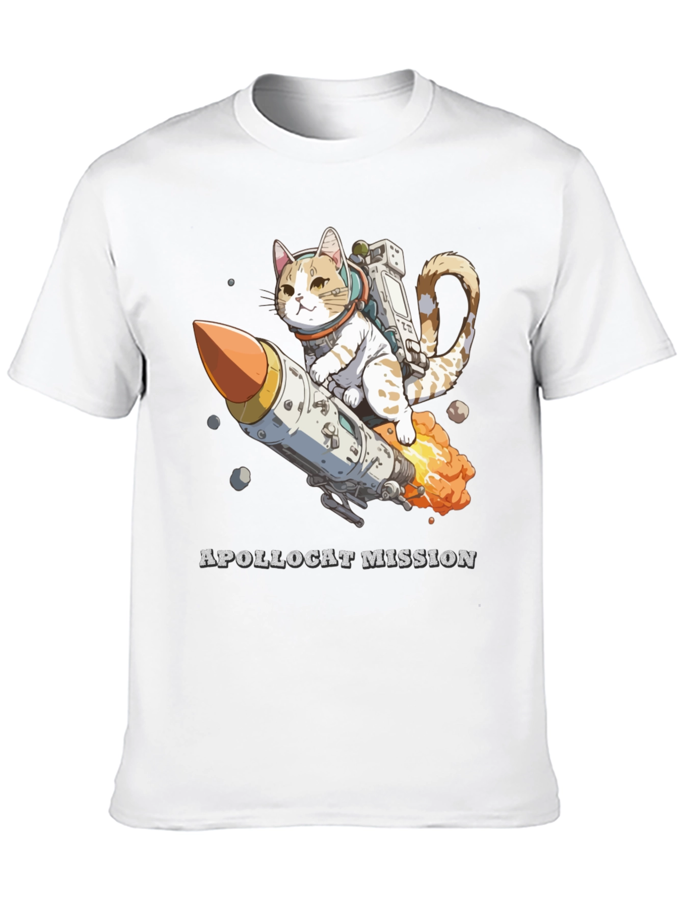 Black ApolloCat Mission Black T-Shirt view 10